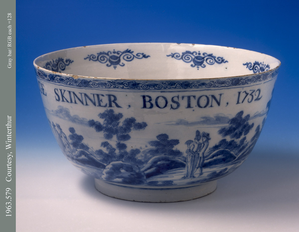 1963.0579 Bowl, Punch Bowl, 'George Skinner, Boston, 1732'