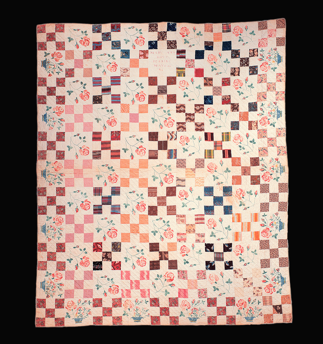 1959.0022.008 Quilt, stenciled