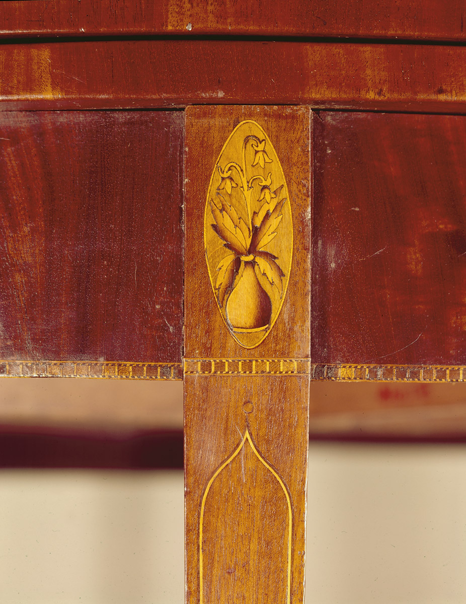1957.0618 Table, detail inlay on table frame