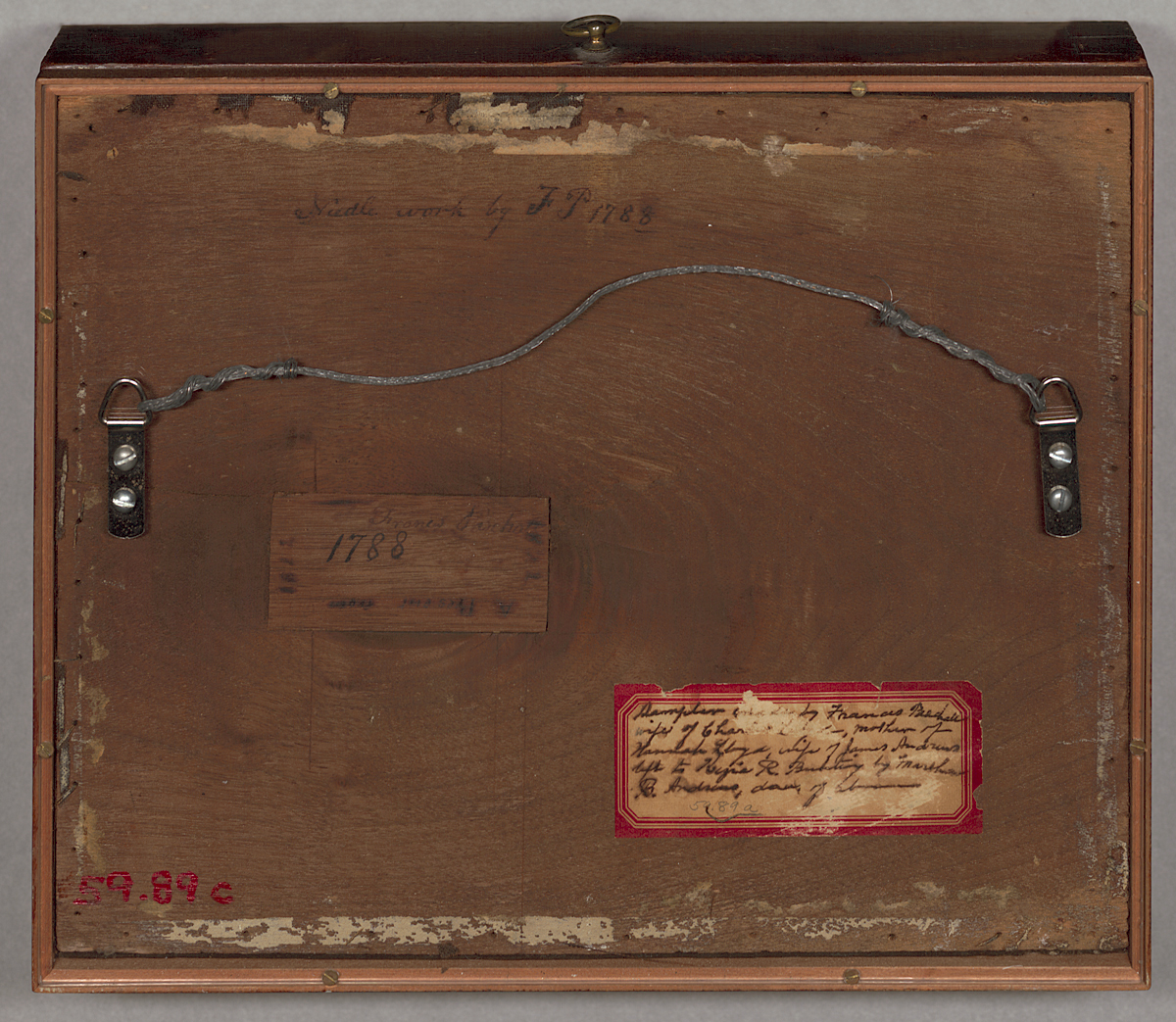 1959.0089 B,C Frame and Backboard, Verso