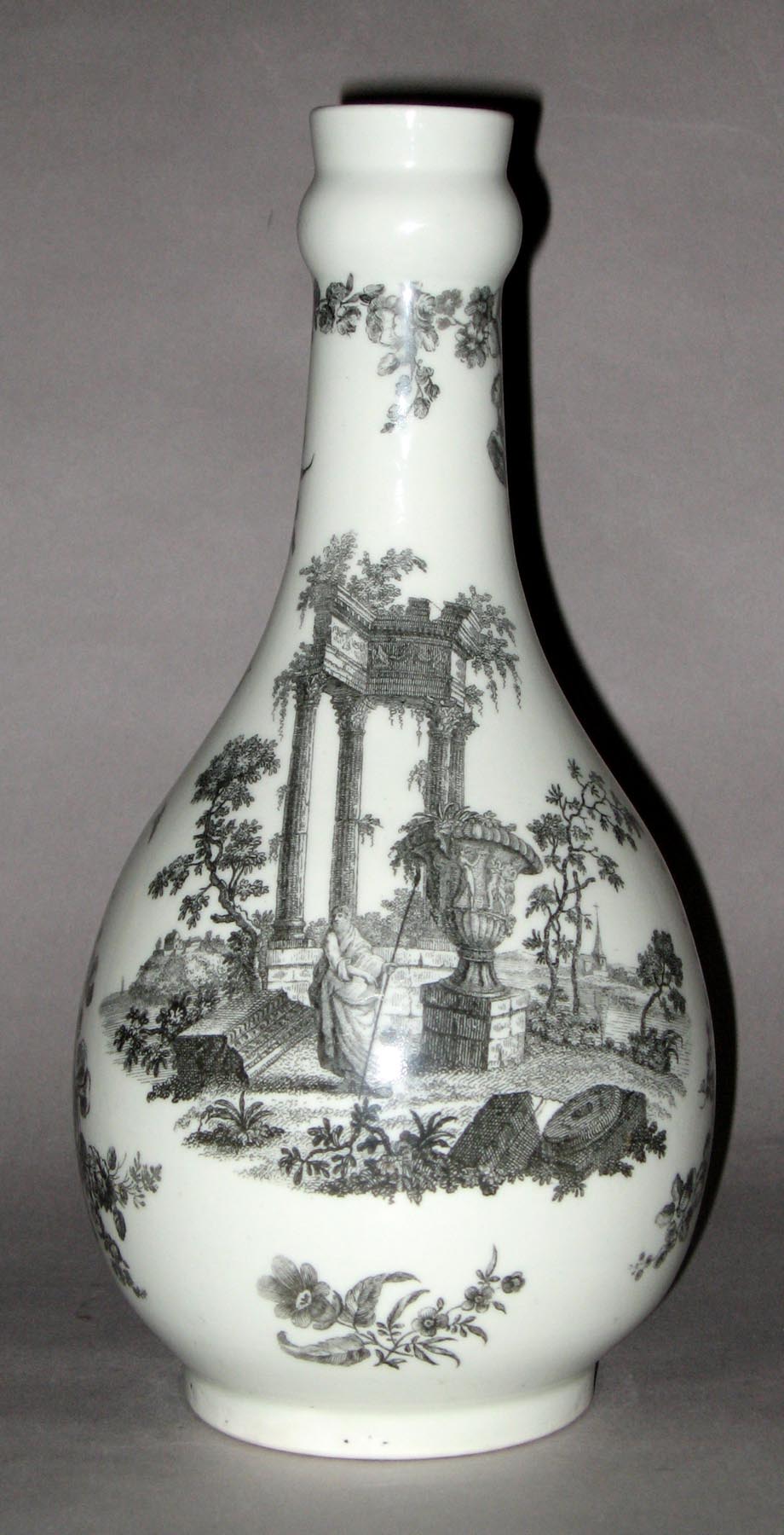 1958.0721 Worcester porcelain printed bottle (side 1)