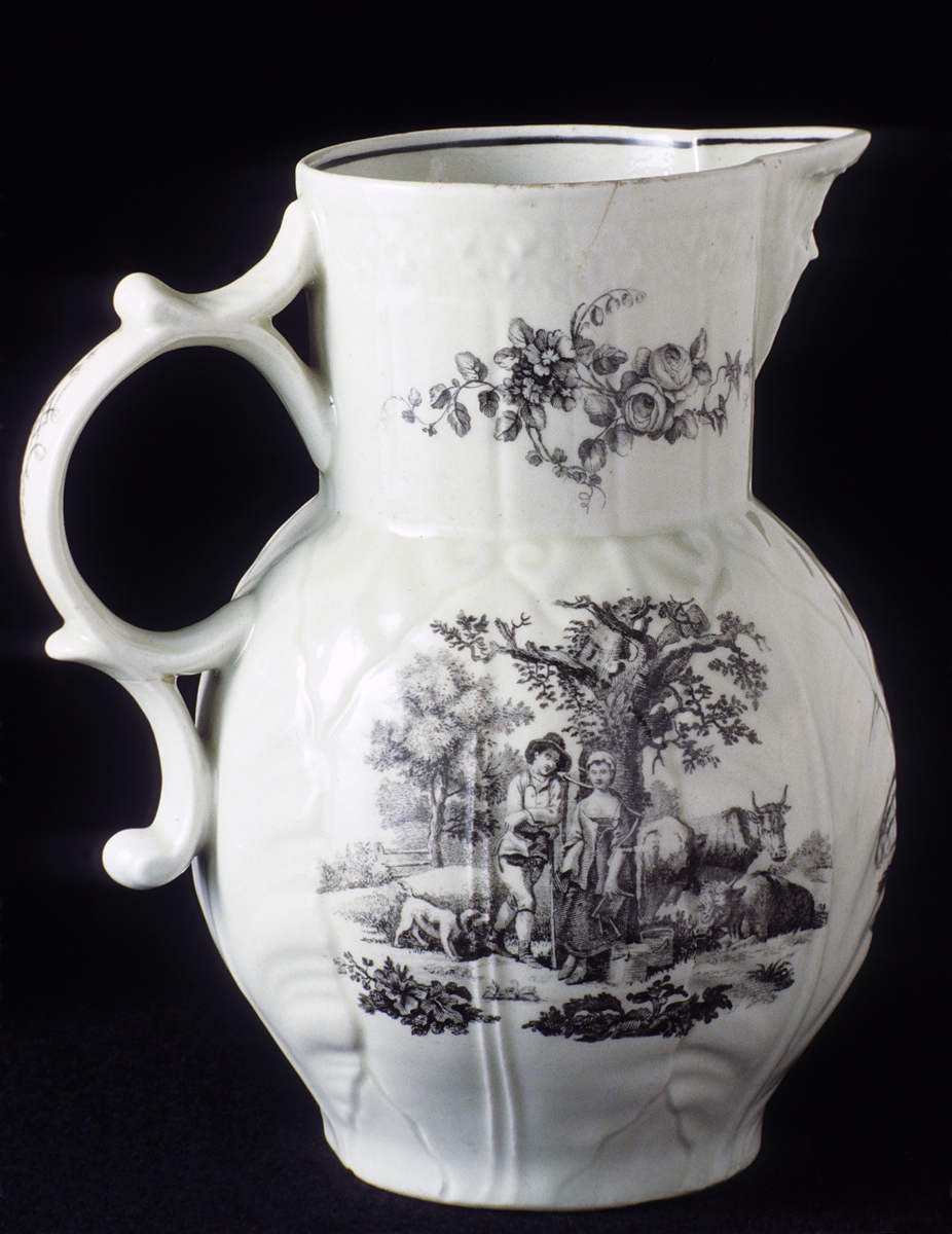 1958.0700 Worcester molded cabbage leaf jug (side 2)