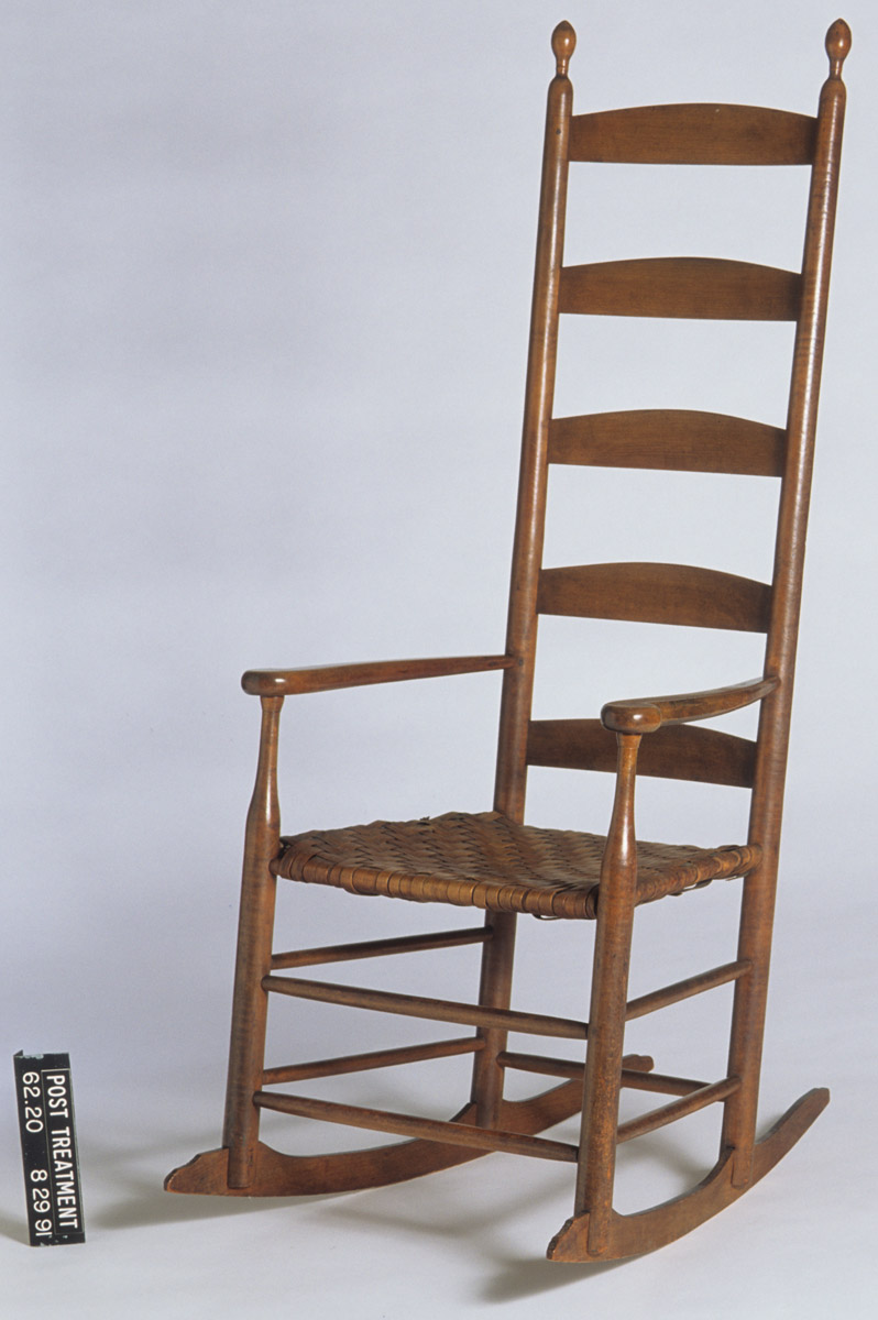 1962.0020 Chair, view 3, after conservation treatment