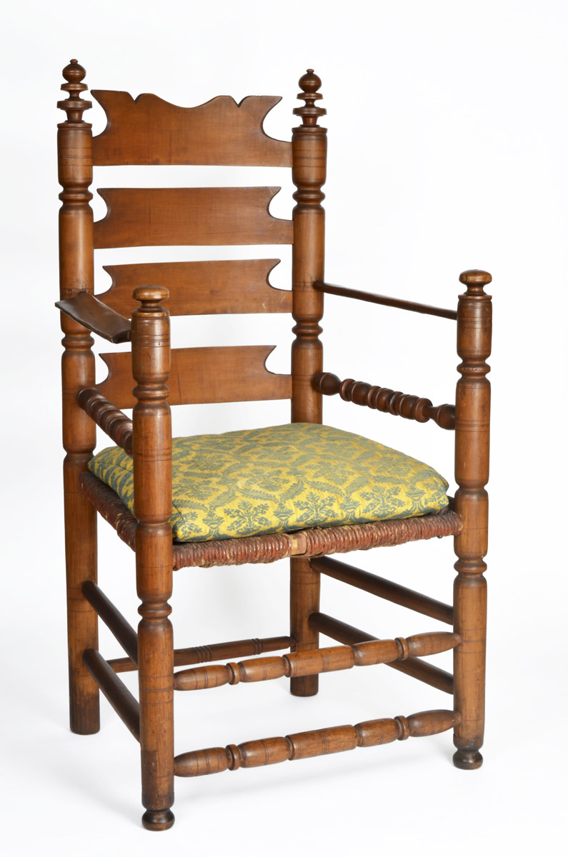 1958.0690 Chair, 1989.0544 Cushion, view 1