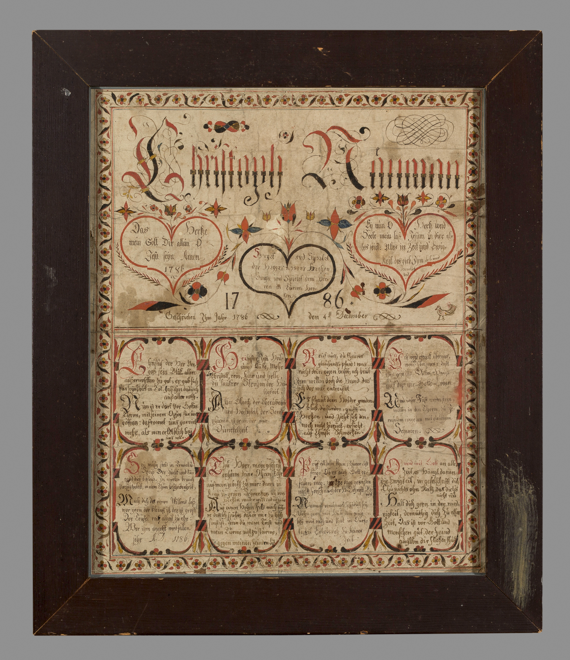 1957.1180 Fraktur, 1965.2332 Frame, view 1