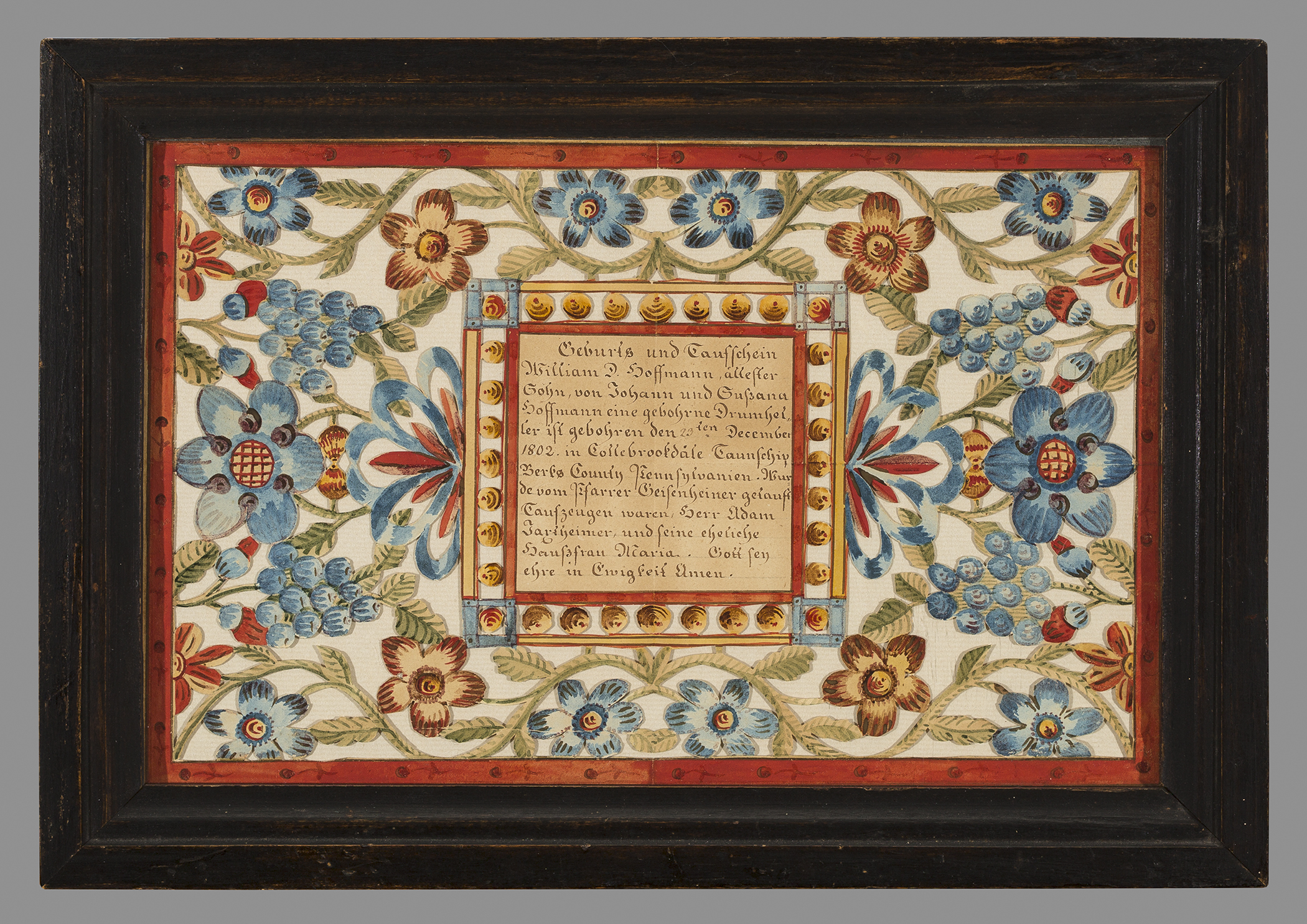 1953.0150.002 A Fraktur, B Frame, view 1