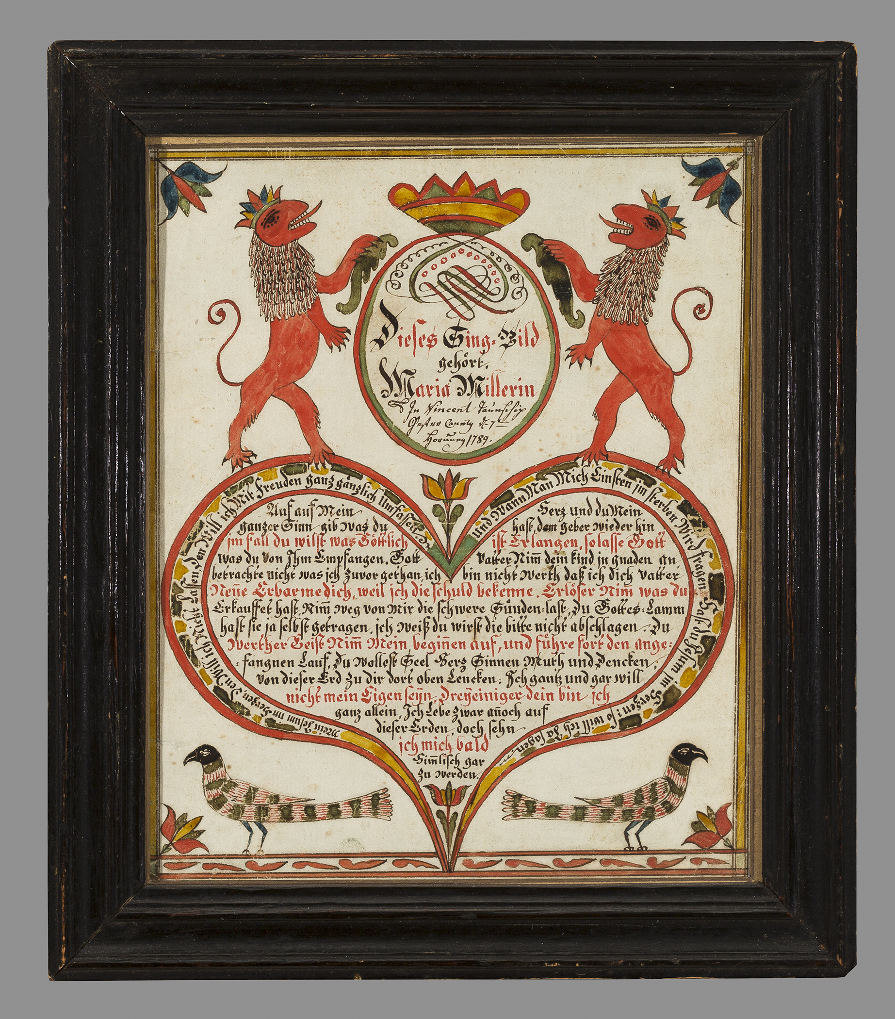 1957.1248 Fraktur, 1965.2376 Frame, view 1