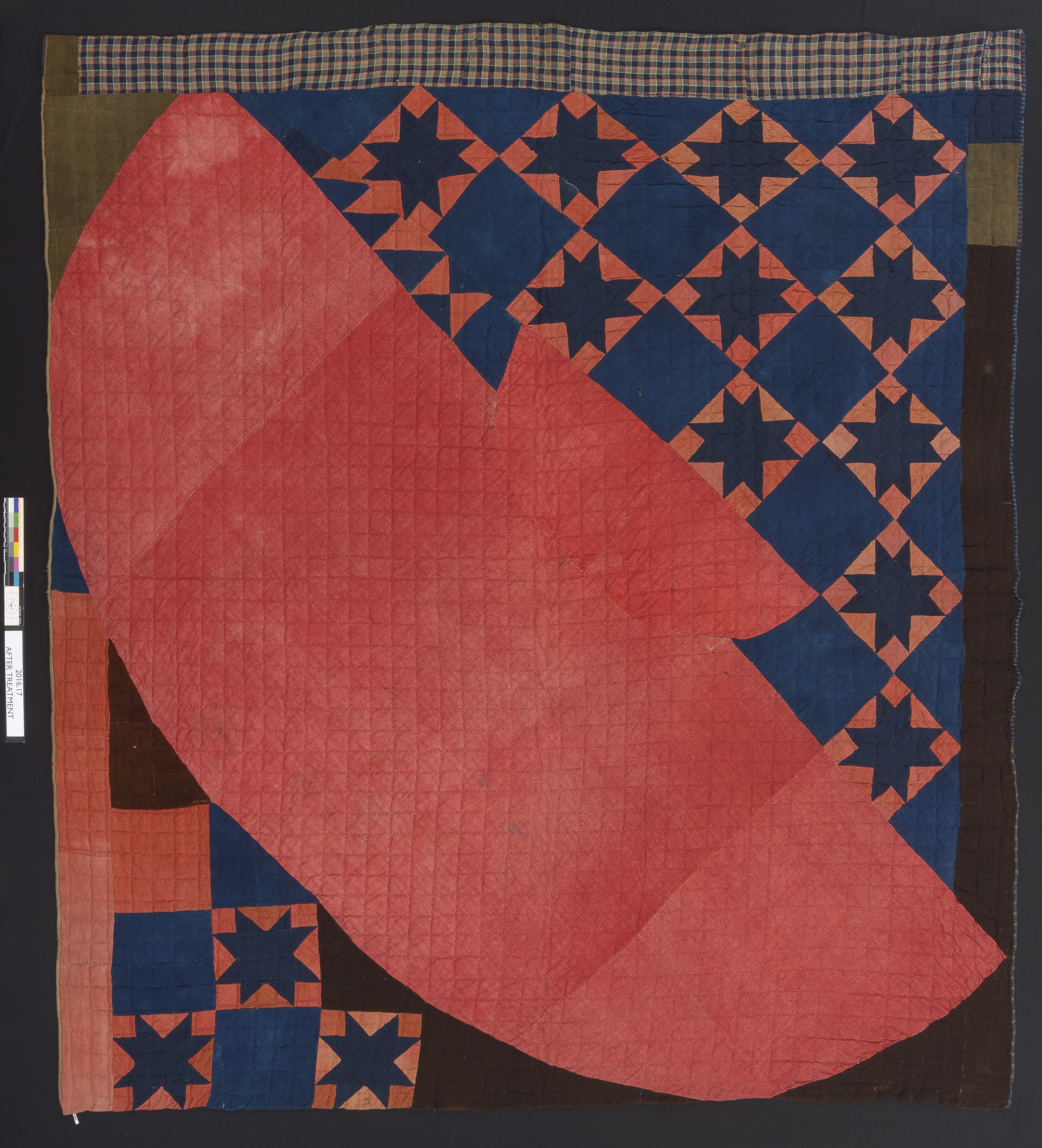 2016.0017 Quilt, view 1, after conservation treatment