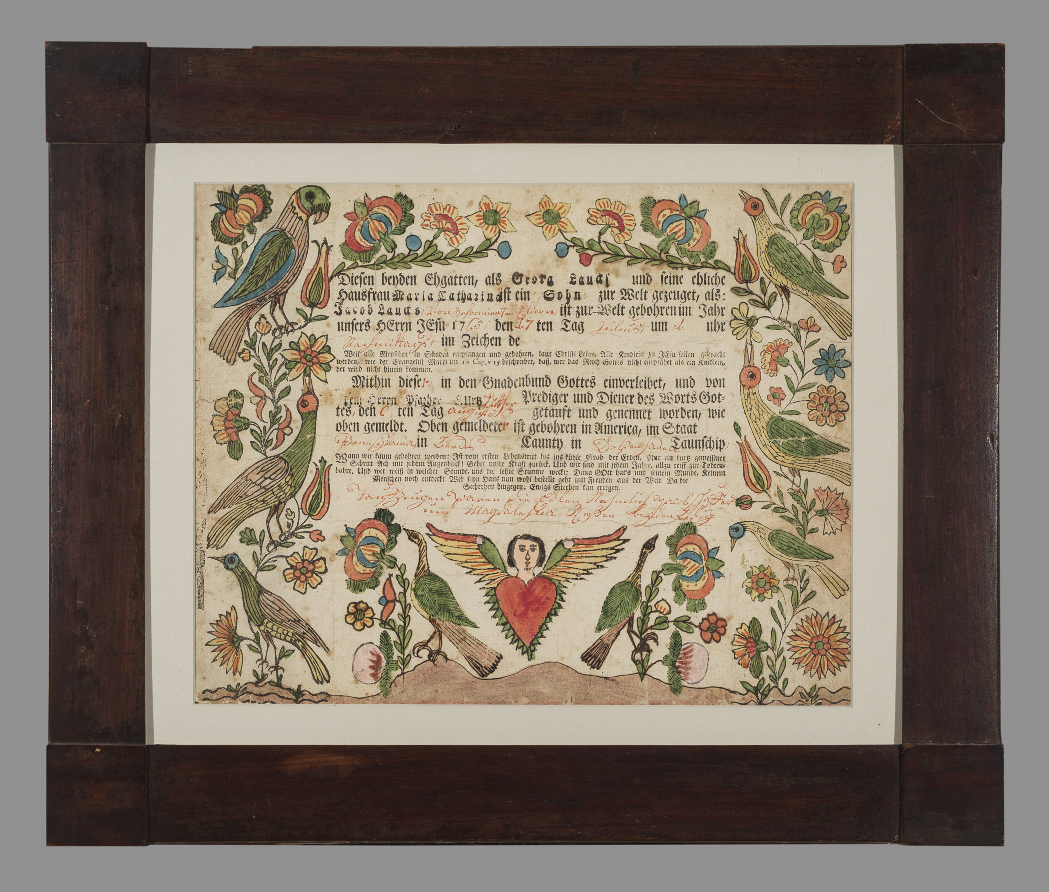 1957.1221 A Fraktur, B Frame, view 1