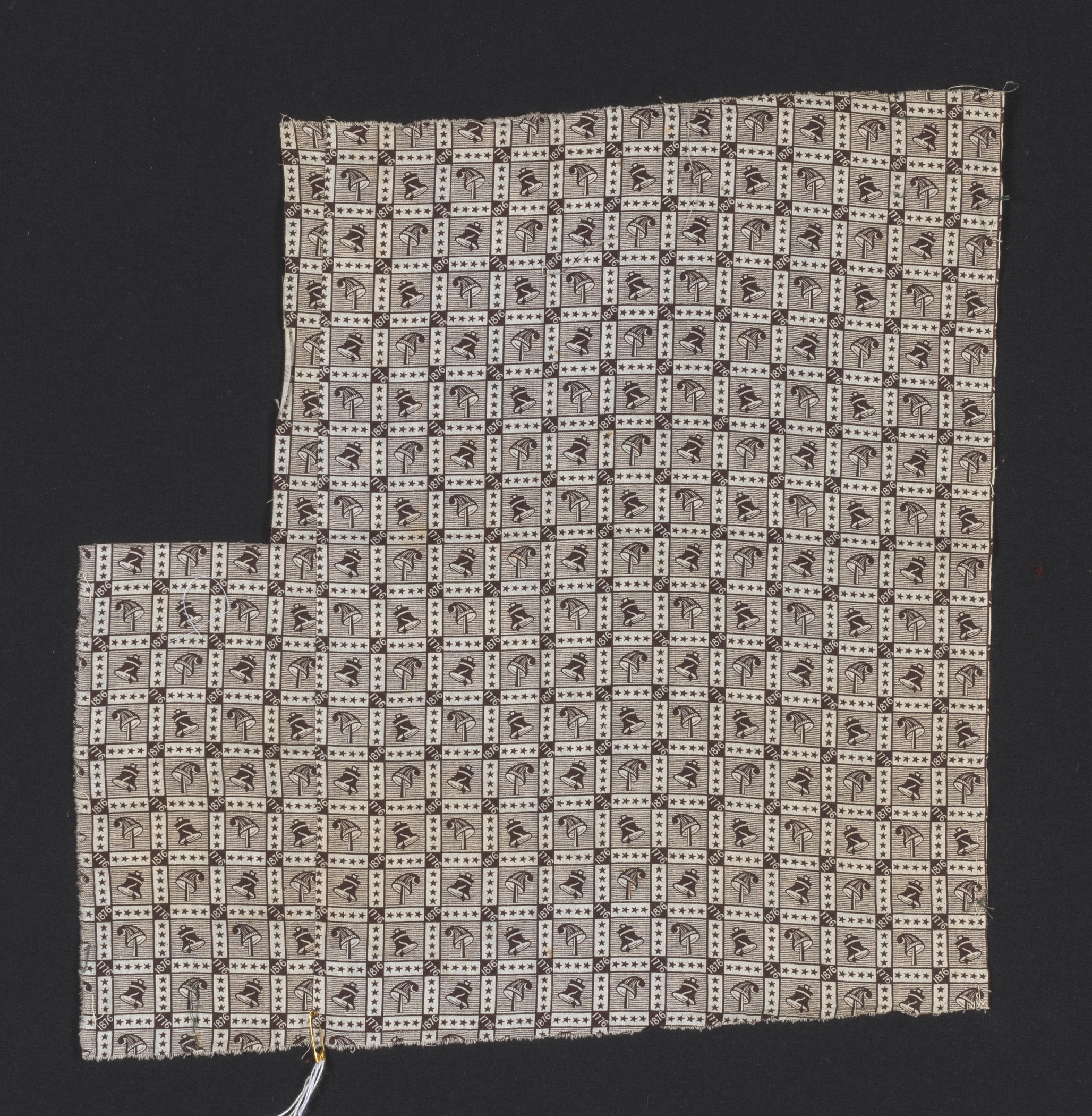 2018.0010.019.002 Textile fragment, printed, view 1