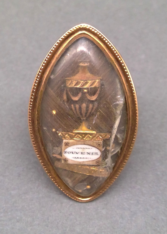 1981.0124 Ring (finger), Mourning ring, view 1