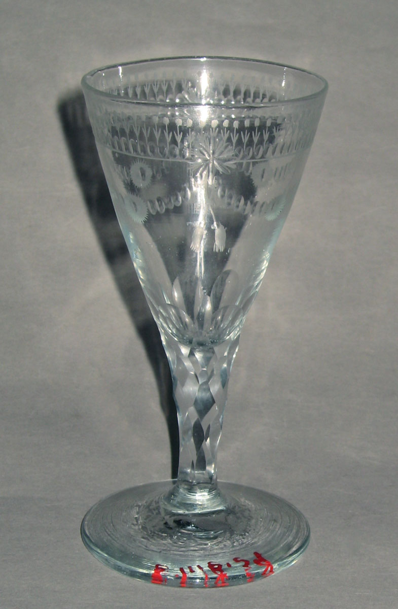 1957.0018.039  Colorless glass wineglass