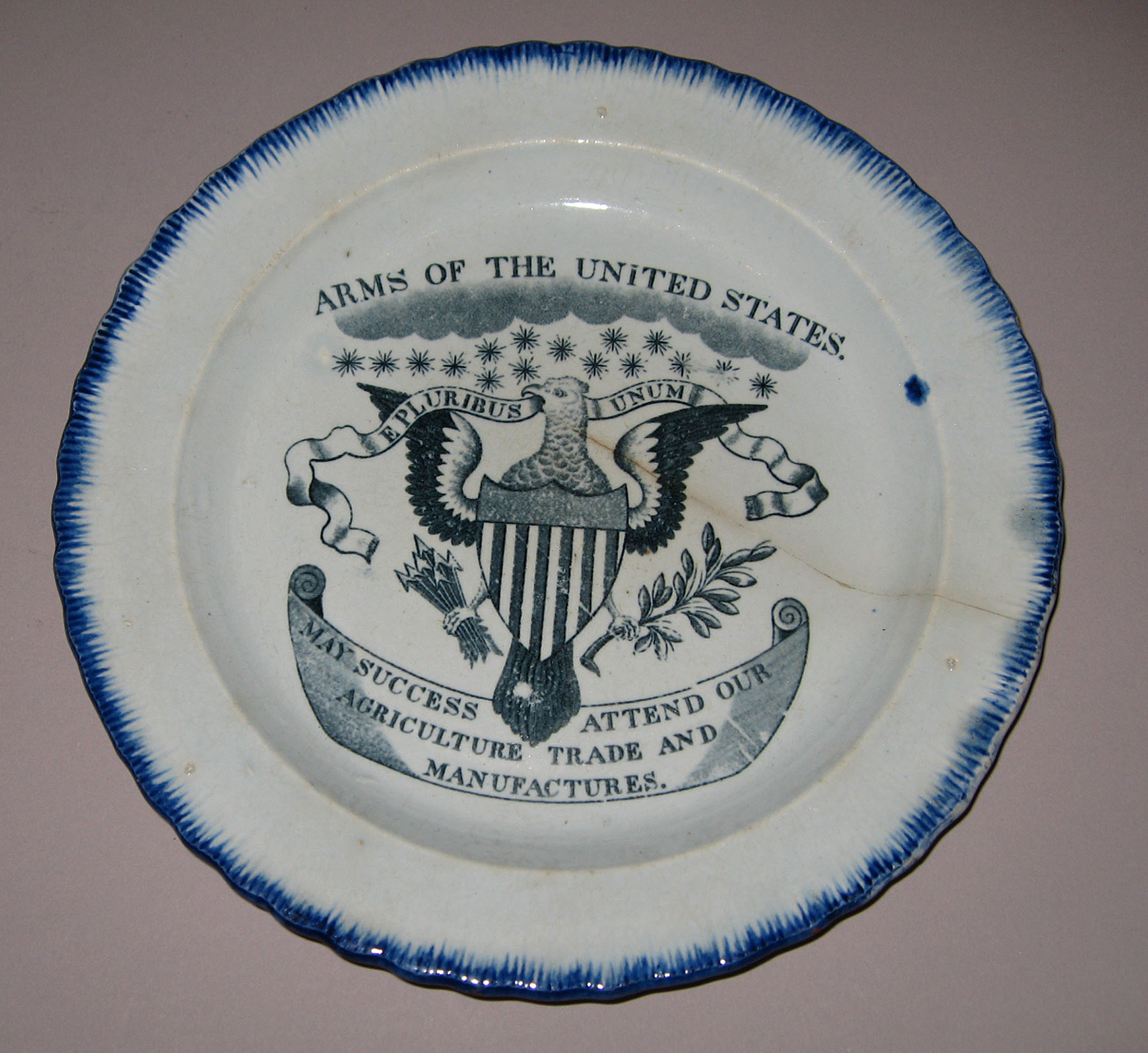 1964.1892 Pearlware plate