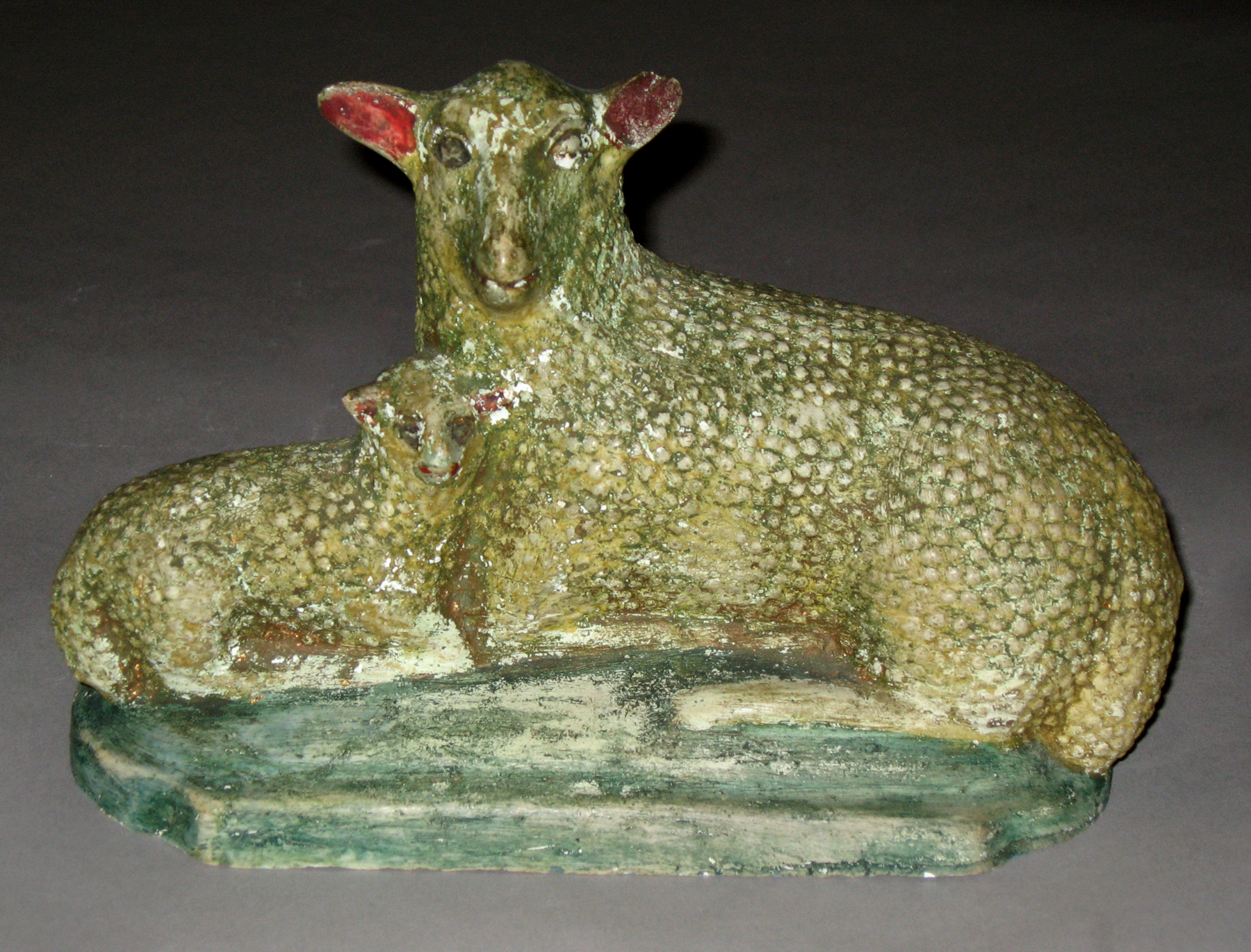 1964.1678 Chalkware sheep (ewe) and lamb