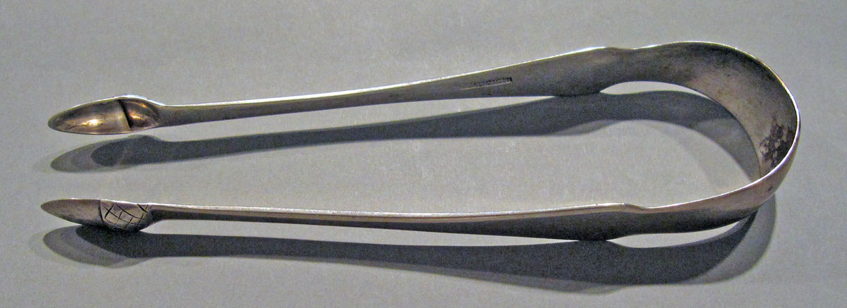 1998.0004.1235 Silver Tongs view 1