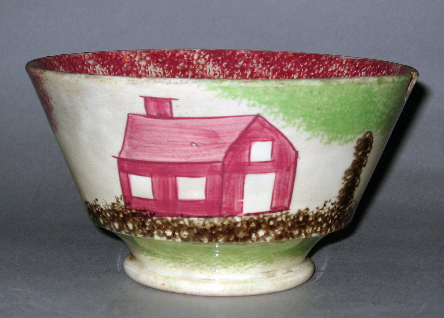 1965.0736 Spatterware bowl