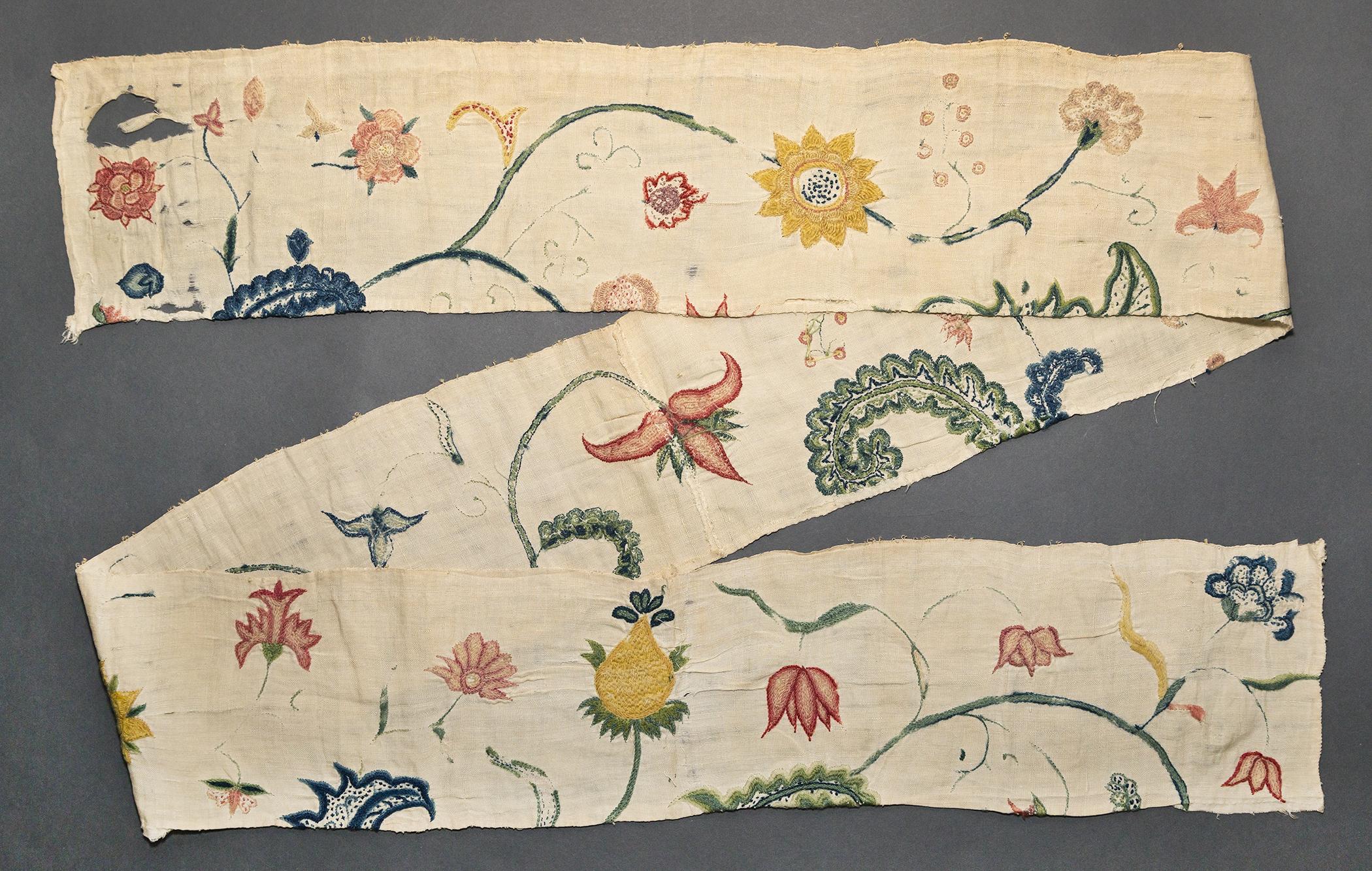 1969.1238 Textile fragment, embroidered, view 1