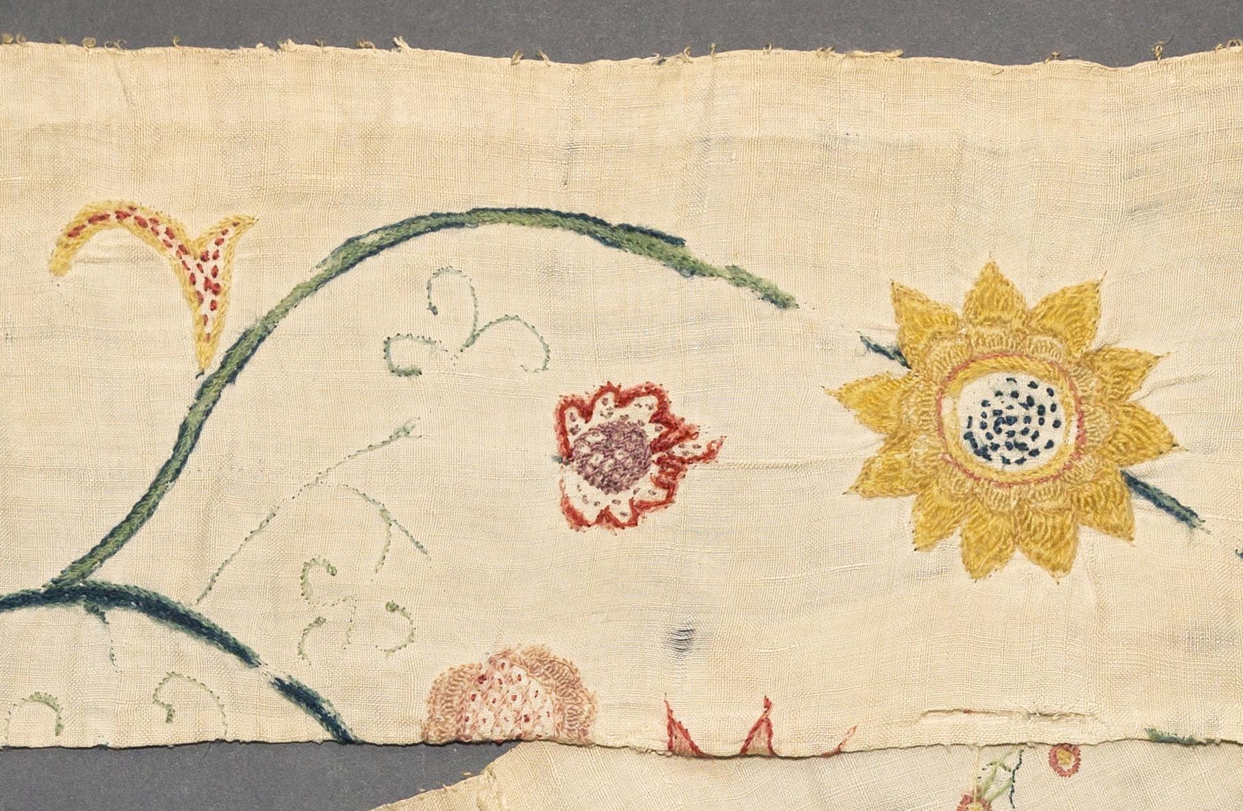 1969.1238 Textile fragment, embroidered, detail 1