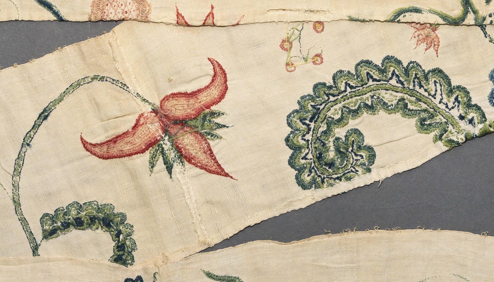 1969.1238 Textile fragment, embroidered, detail 2