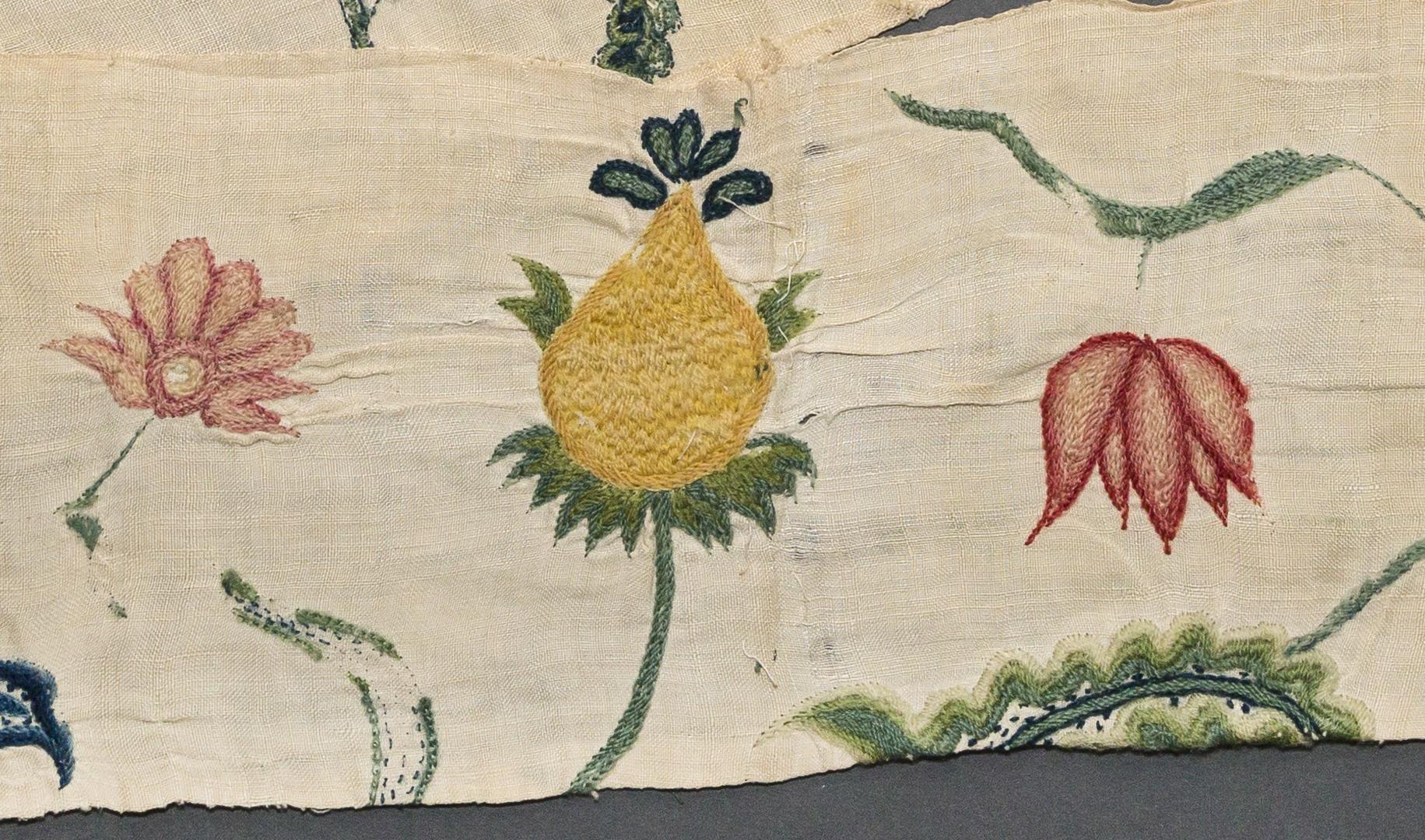 1969.1238 Textile fragment, embroidered, detail 3