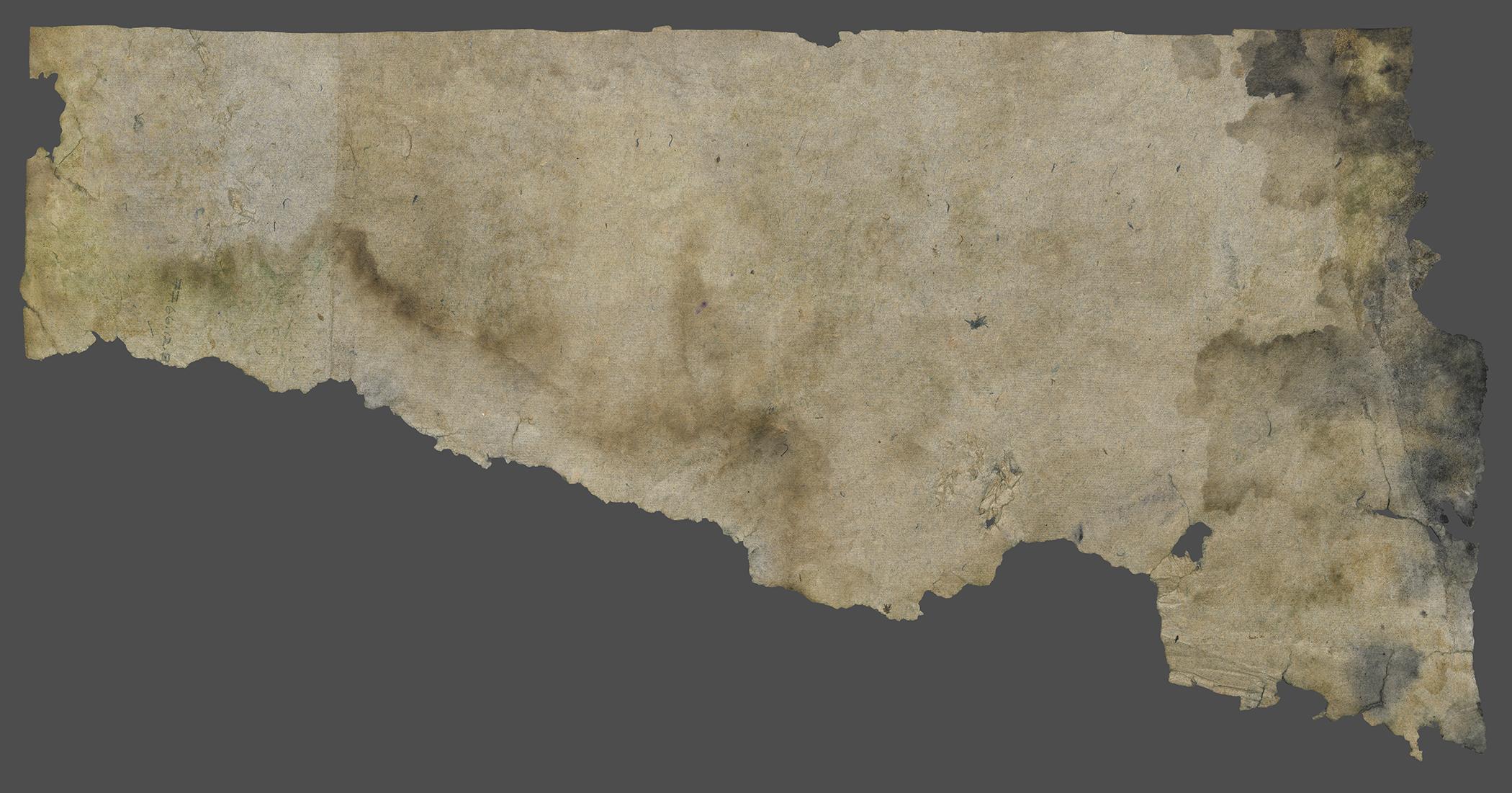 1977.0066.012 B  Wall covering, fragment 1, reverse