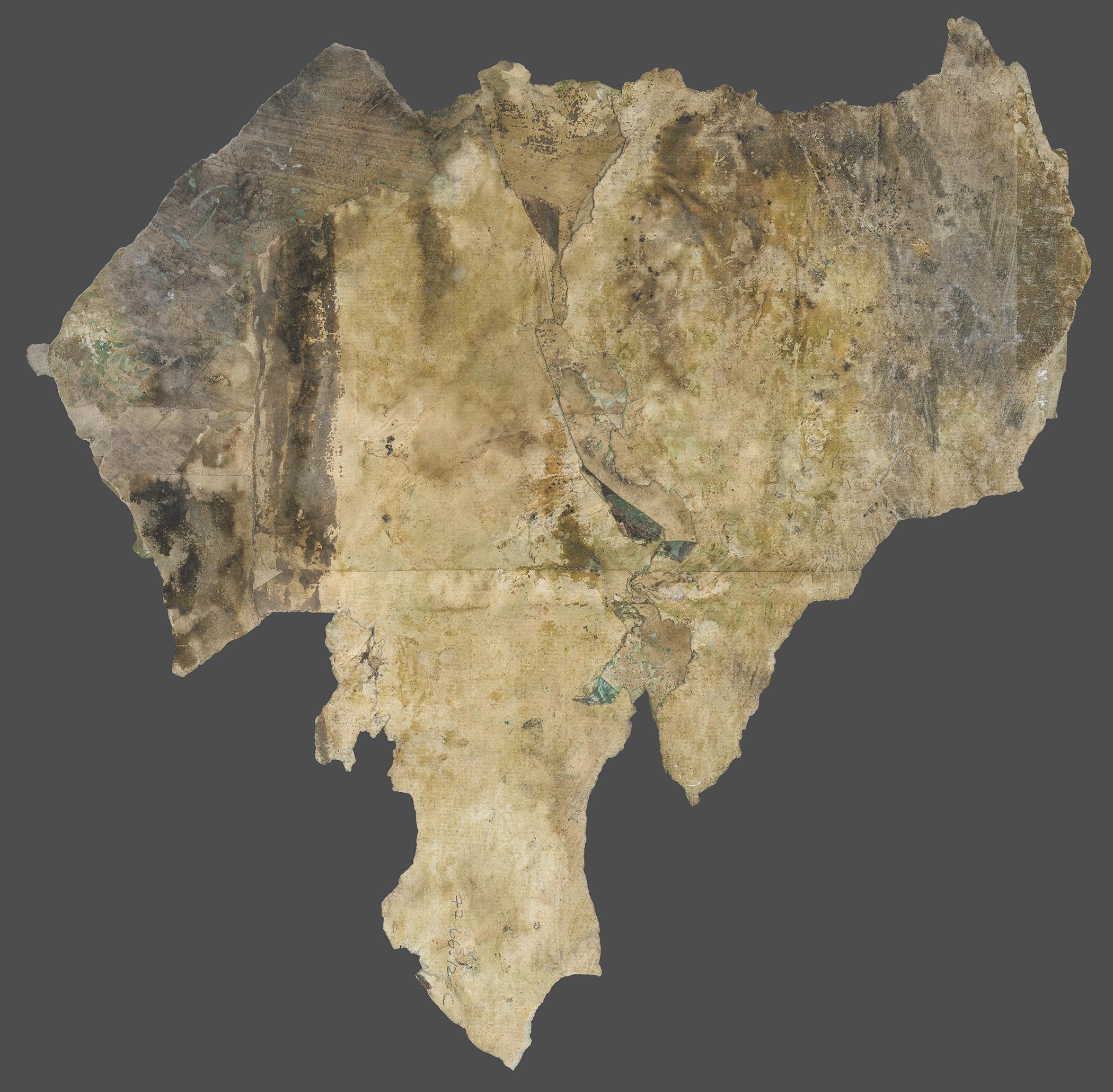 1977.0066.012 C  Wall covering, fragment 2, reverse