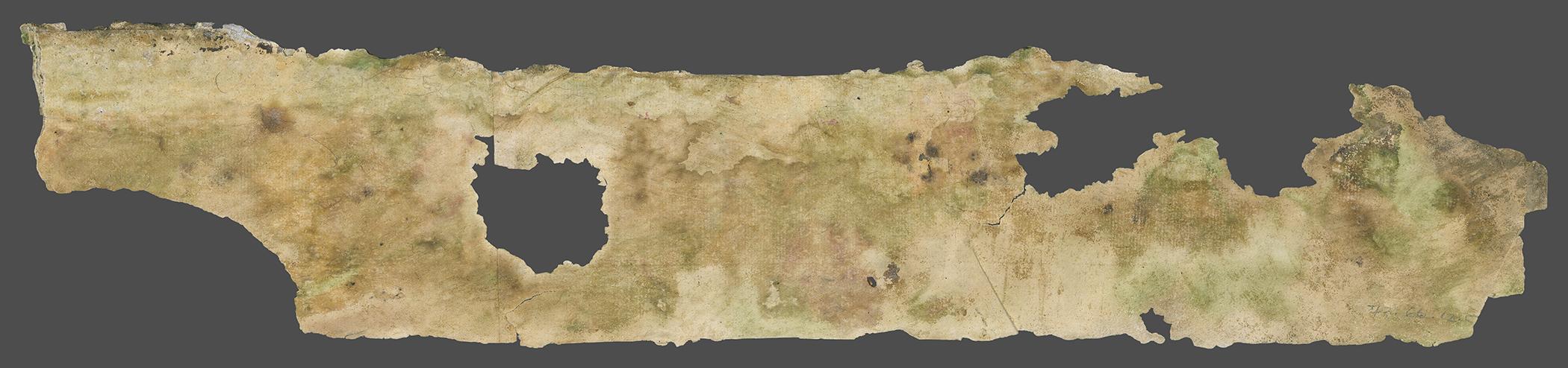1977.0066.012 C  Wall covering, fragment 3, reverse