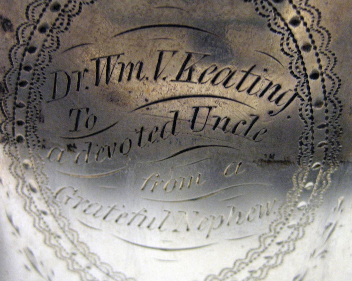 2010.0005 A-C Silver Flask engraving