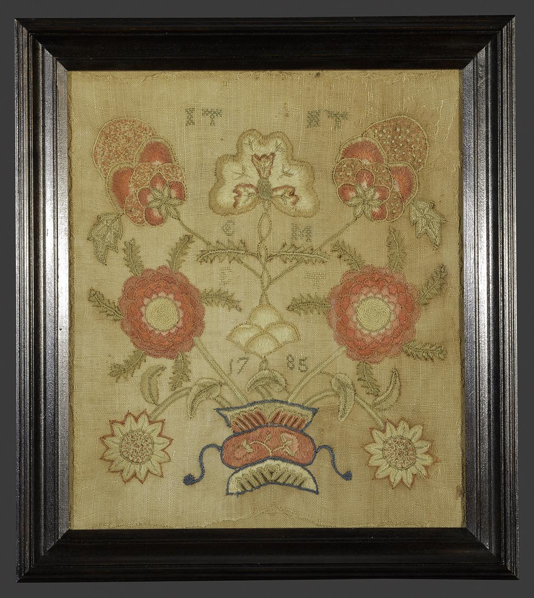 1958.2761 A, B Needlework Picture and Frame