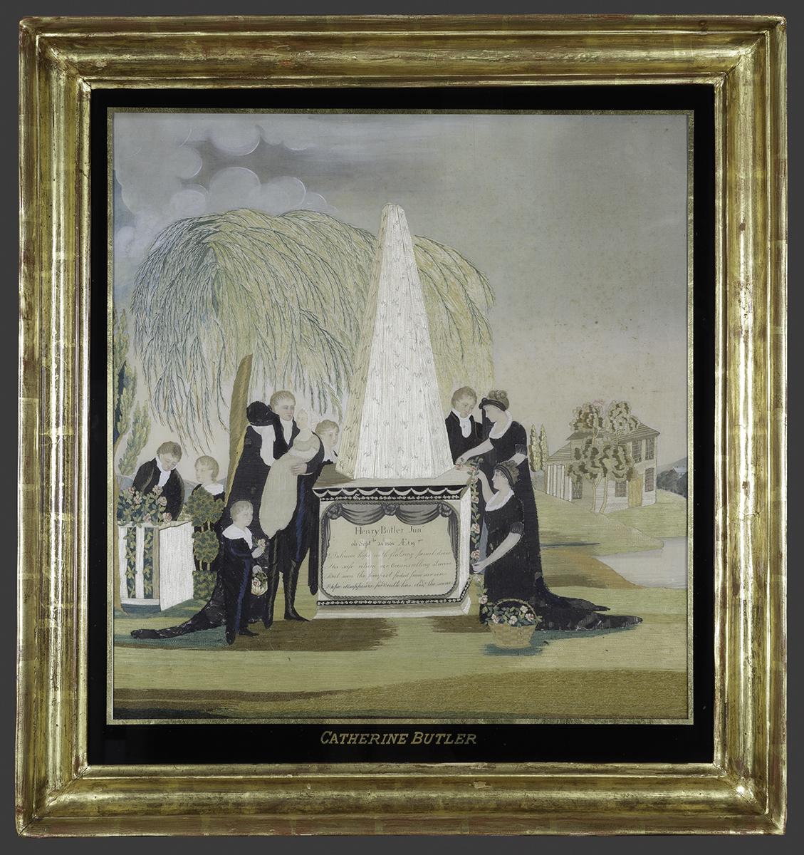 1958.2876 A-C Needlework Picture, Frame and Glass
