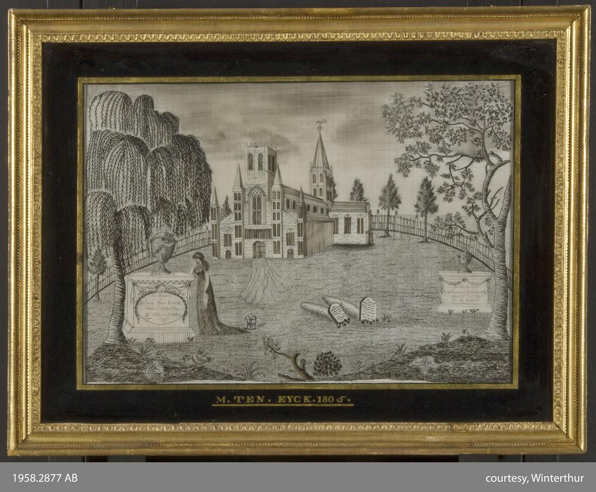 1958.2877 A, B Mourning picture and frame