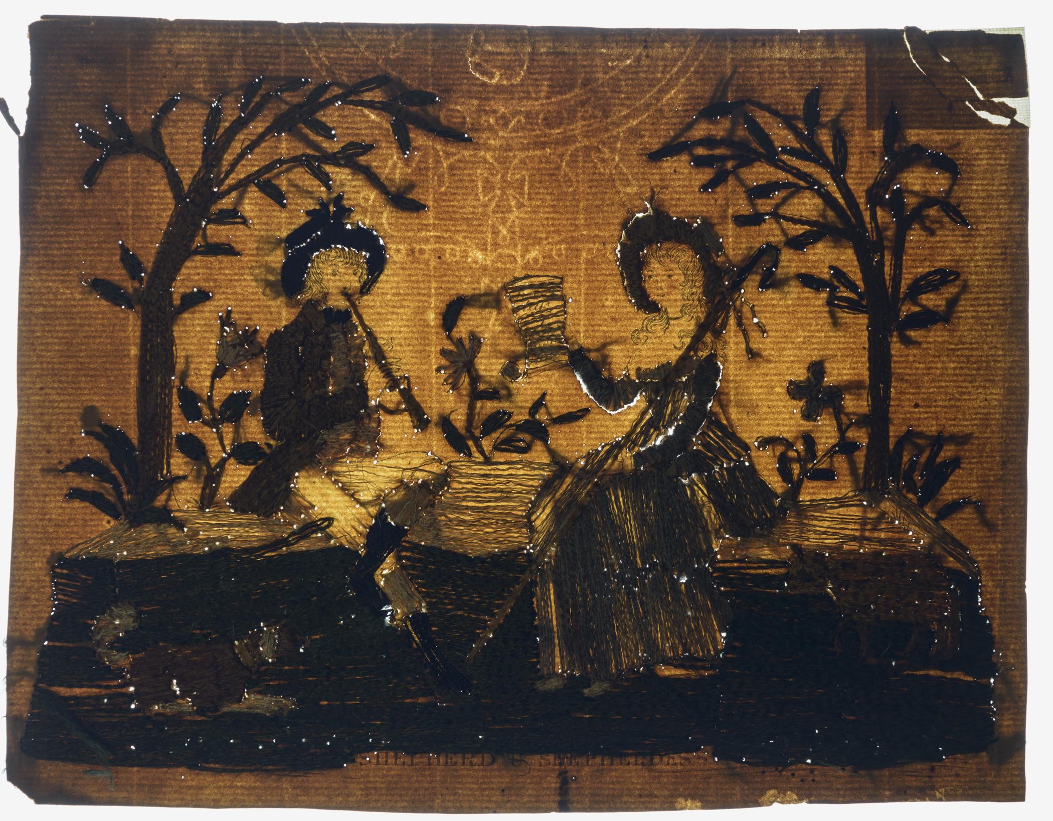 2010.0025 A Georgian paper embroidery, transmitted light