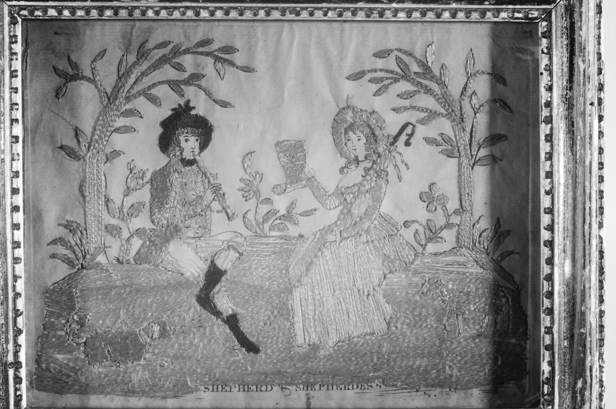 2010.0025 A Georgian paper embroidery, B Frame, infrared
