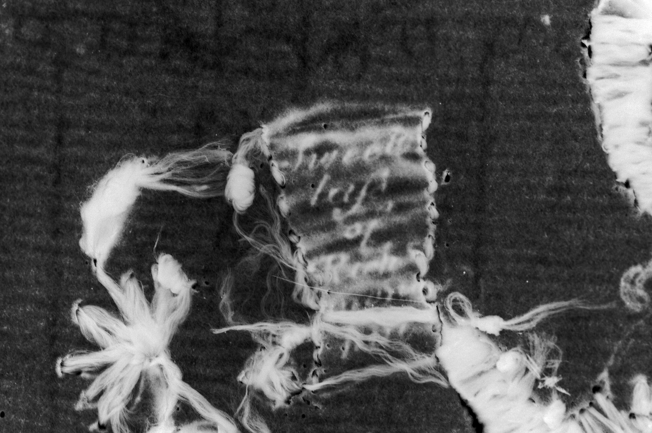 2010.0025 A Georgian paper embroidery, detail 1, infrared