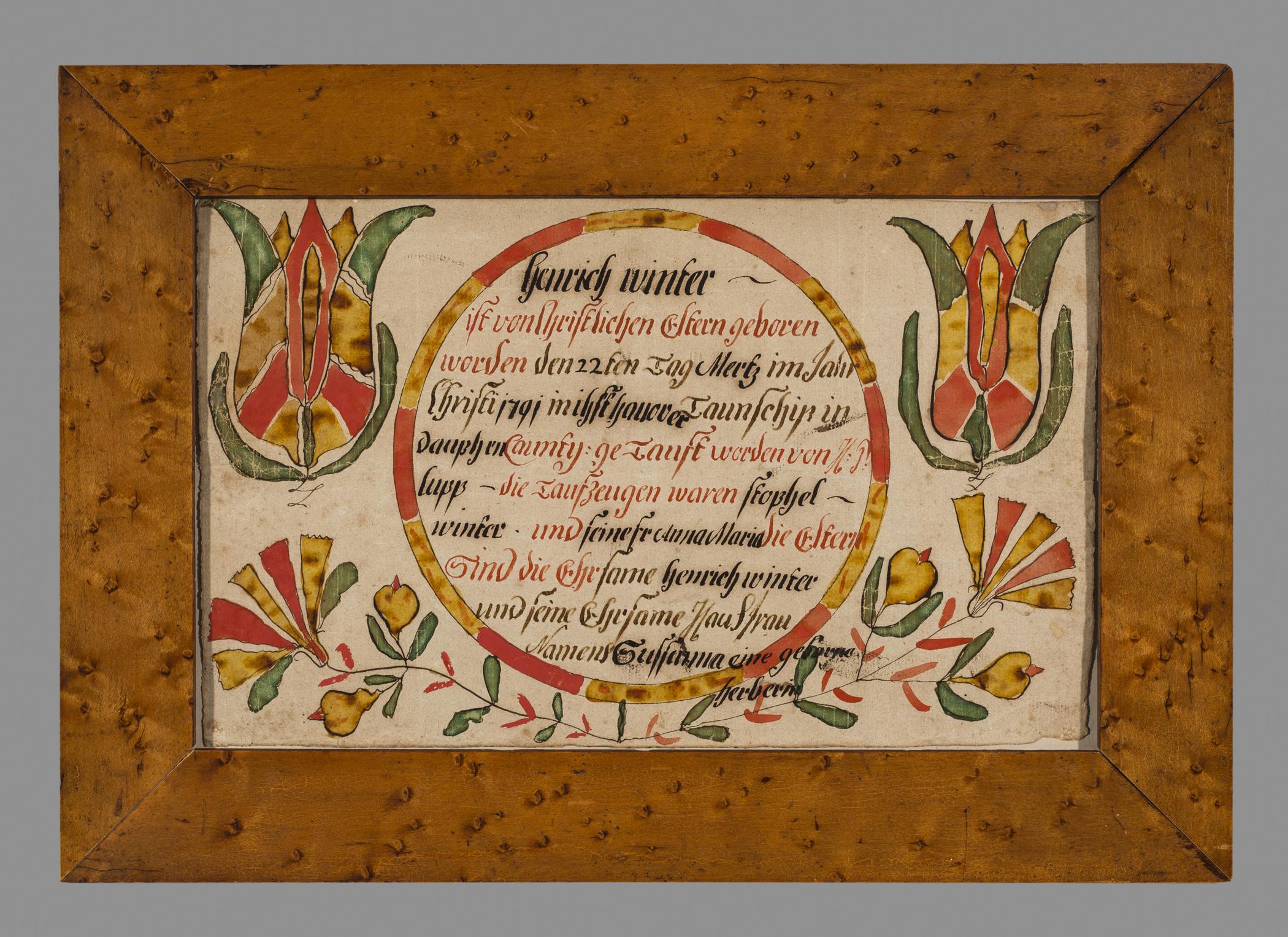 2010.0028 A Fraktur, B Frame, view 1