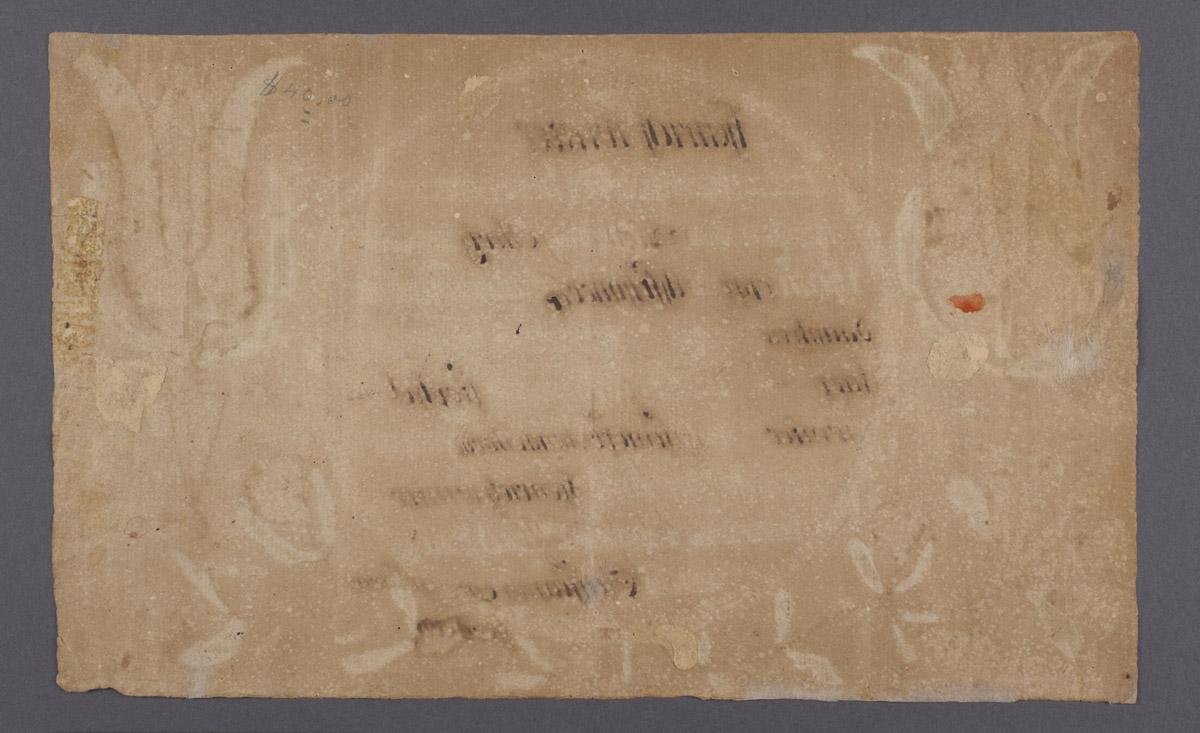 2010.0028 Fraktur, view 3, reverse, after conservation treatment