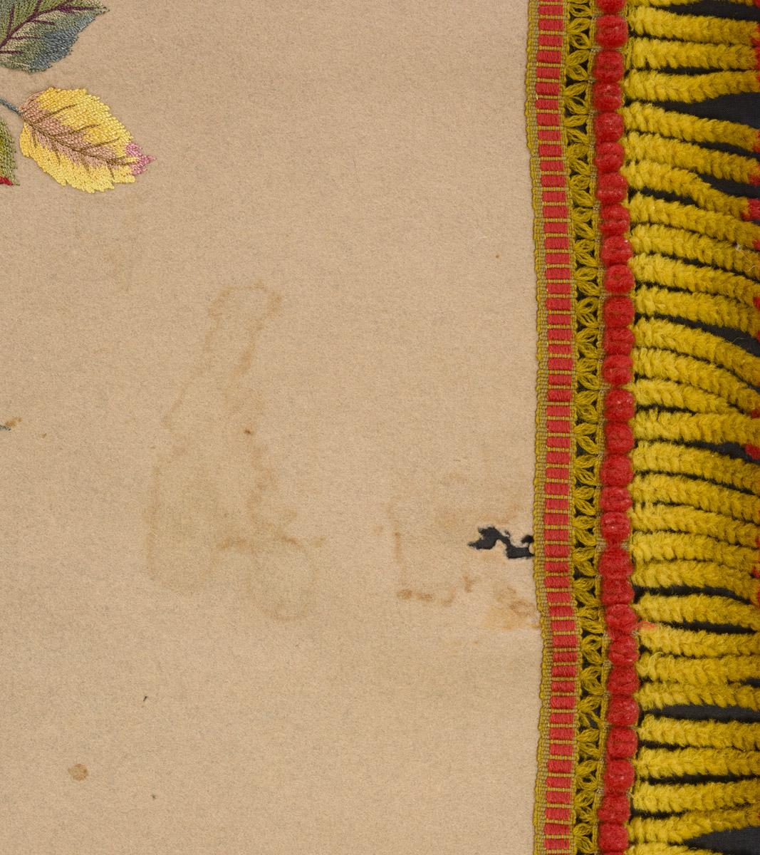 2010.0049 Table cover, detail 2, before conservation treatment