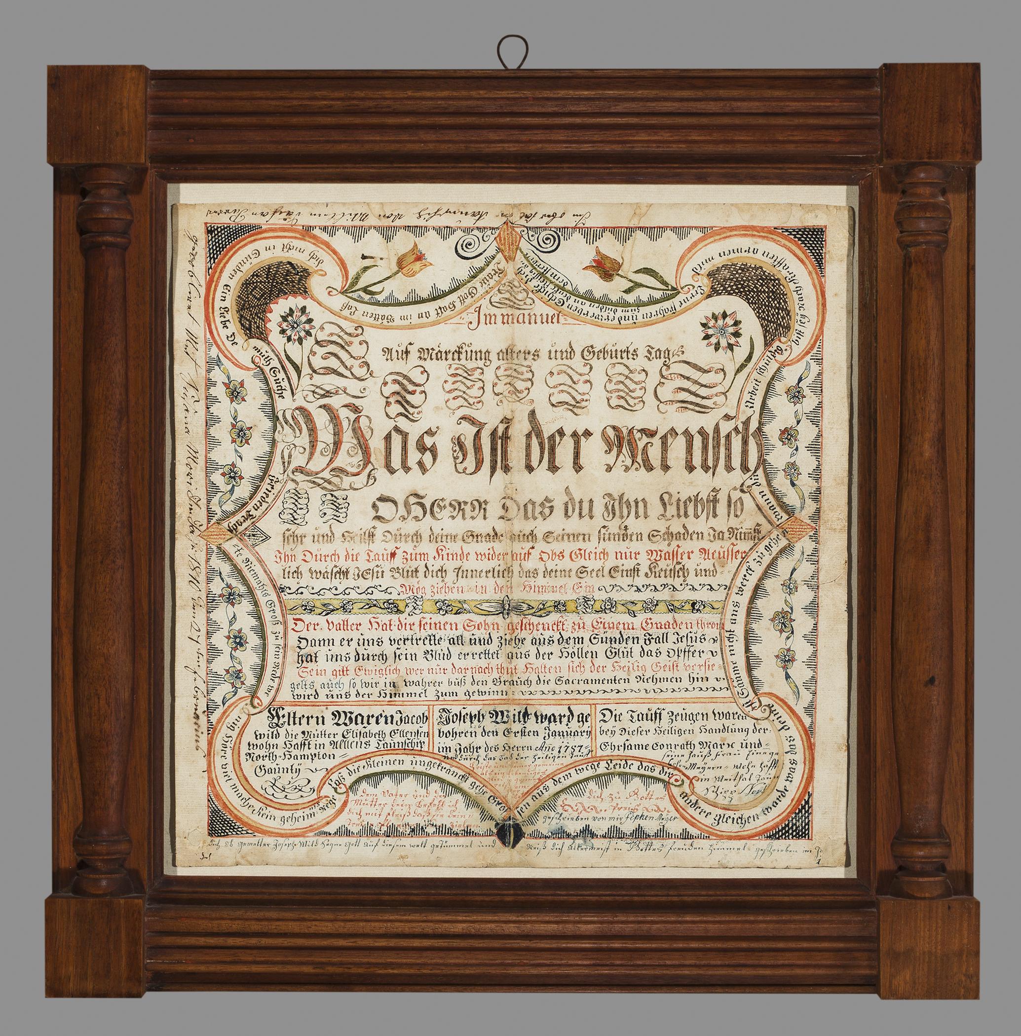 2010.0036 A Fraktur, B Frame, view 1