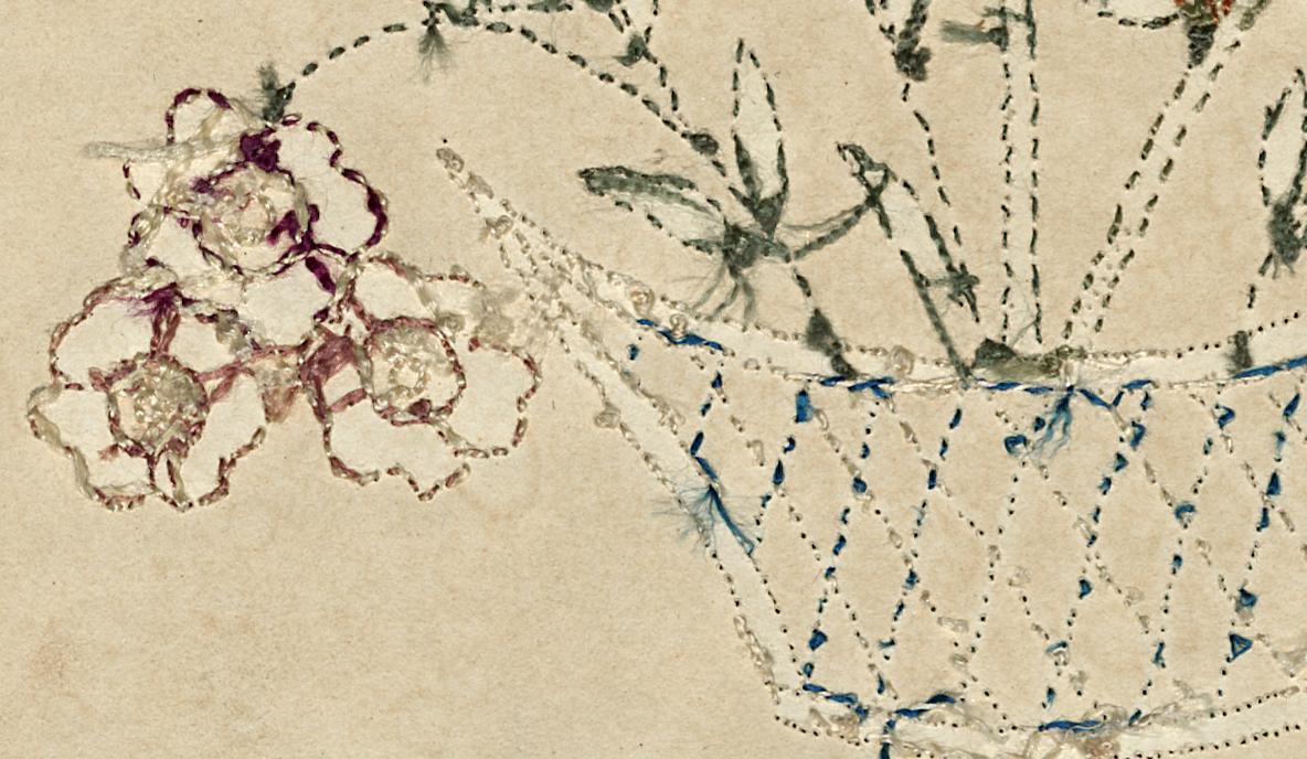 2010.0040 A Needlework Picture, Verso Detail 2