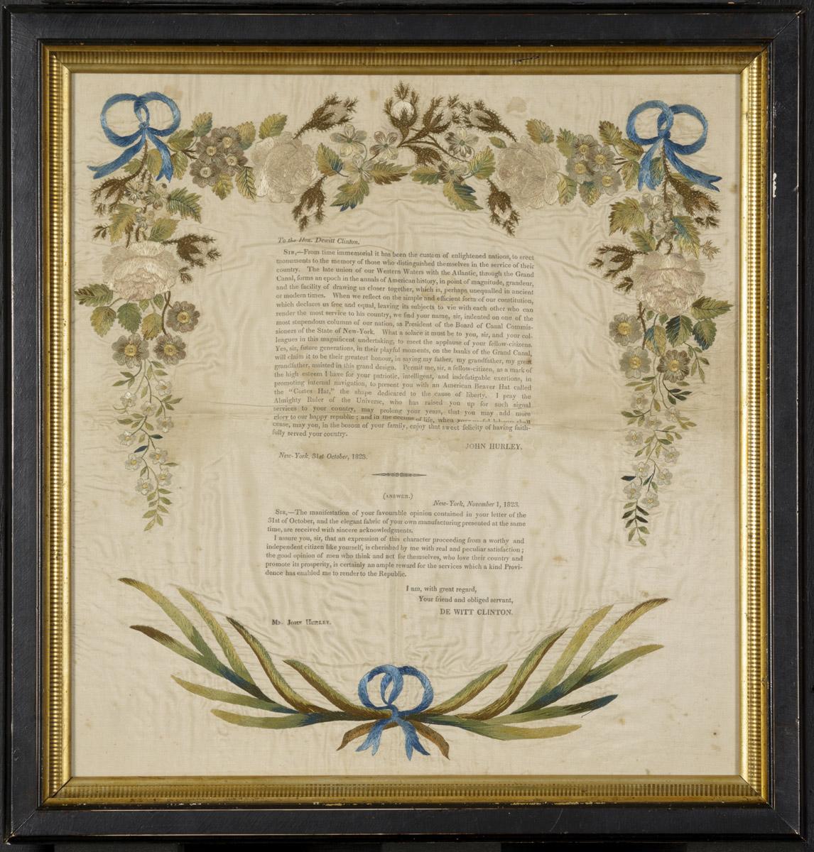 2011.0008 A Needlework picture, B Frame, view 1