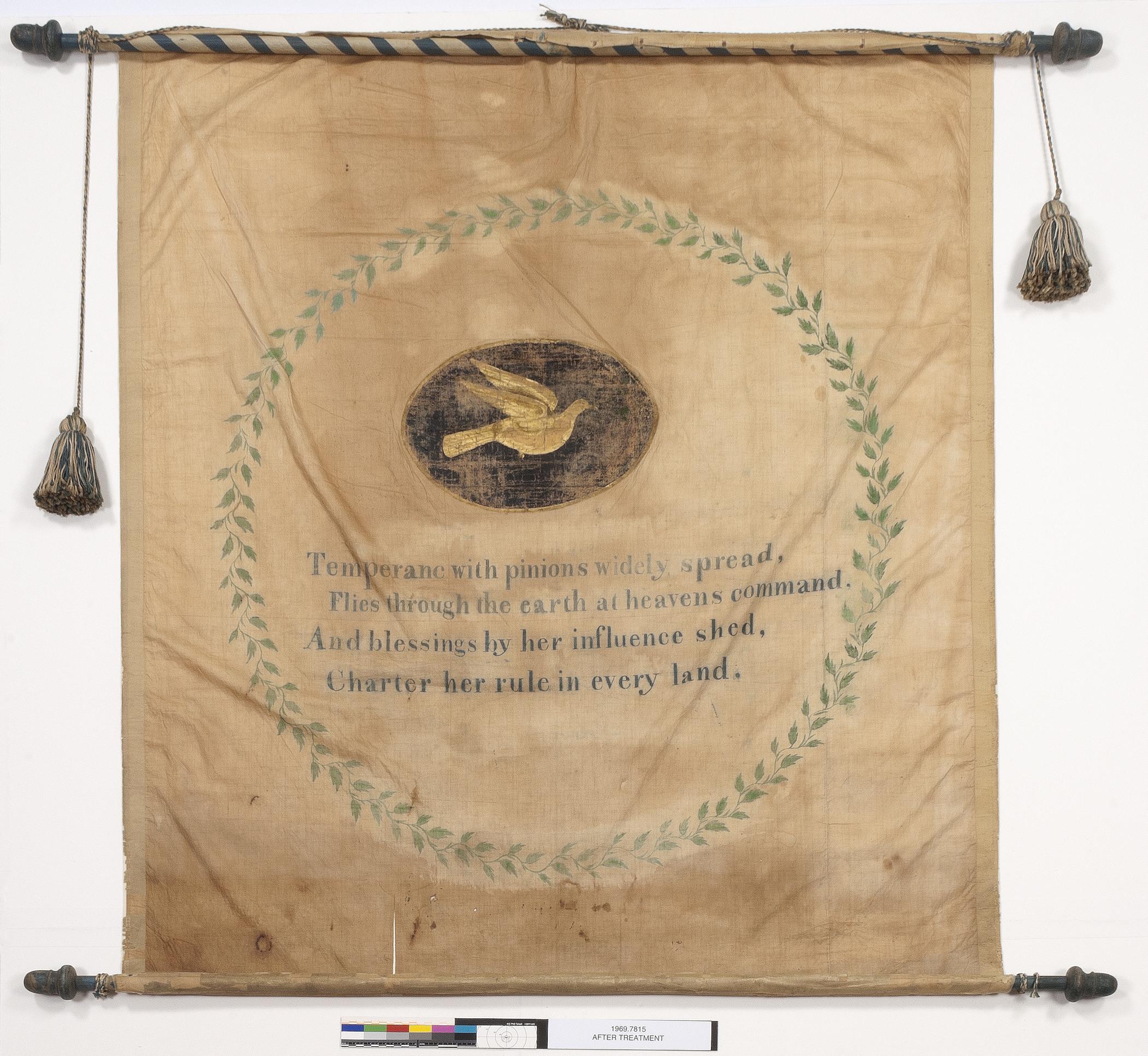 1969.7815 Banner, view 1, after conservation treatment