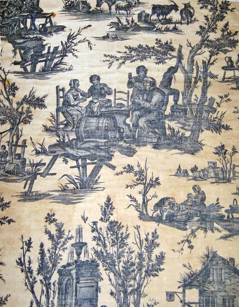 T31 textile, printed design repeat blue