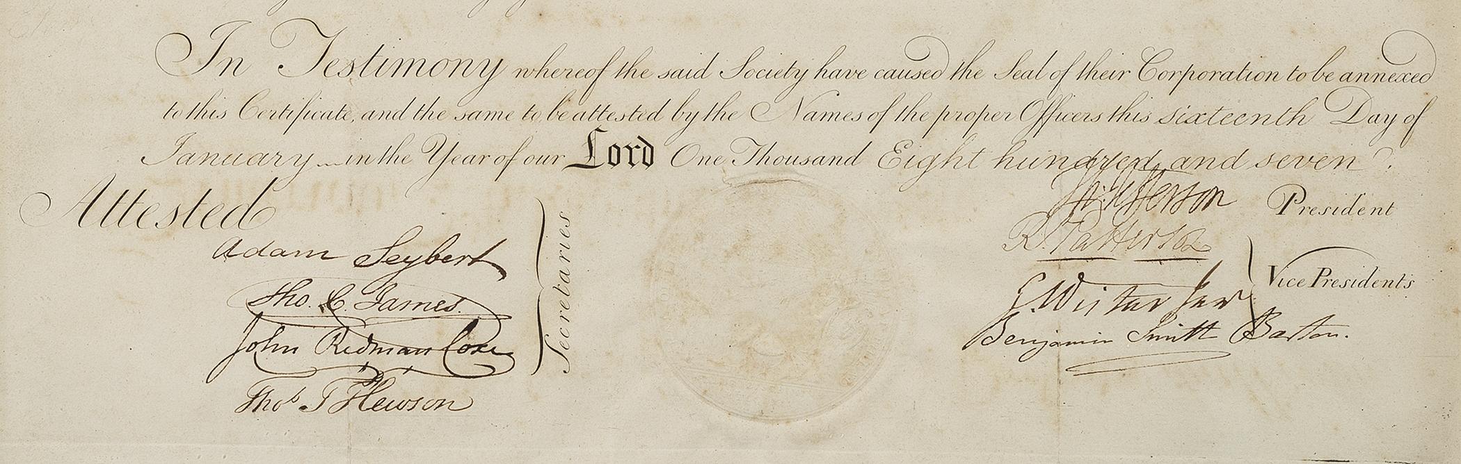 1958.3045 Certificate, detail 2