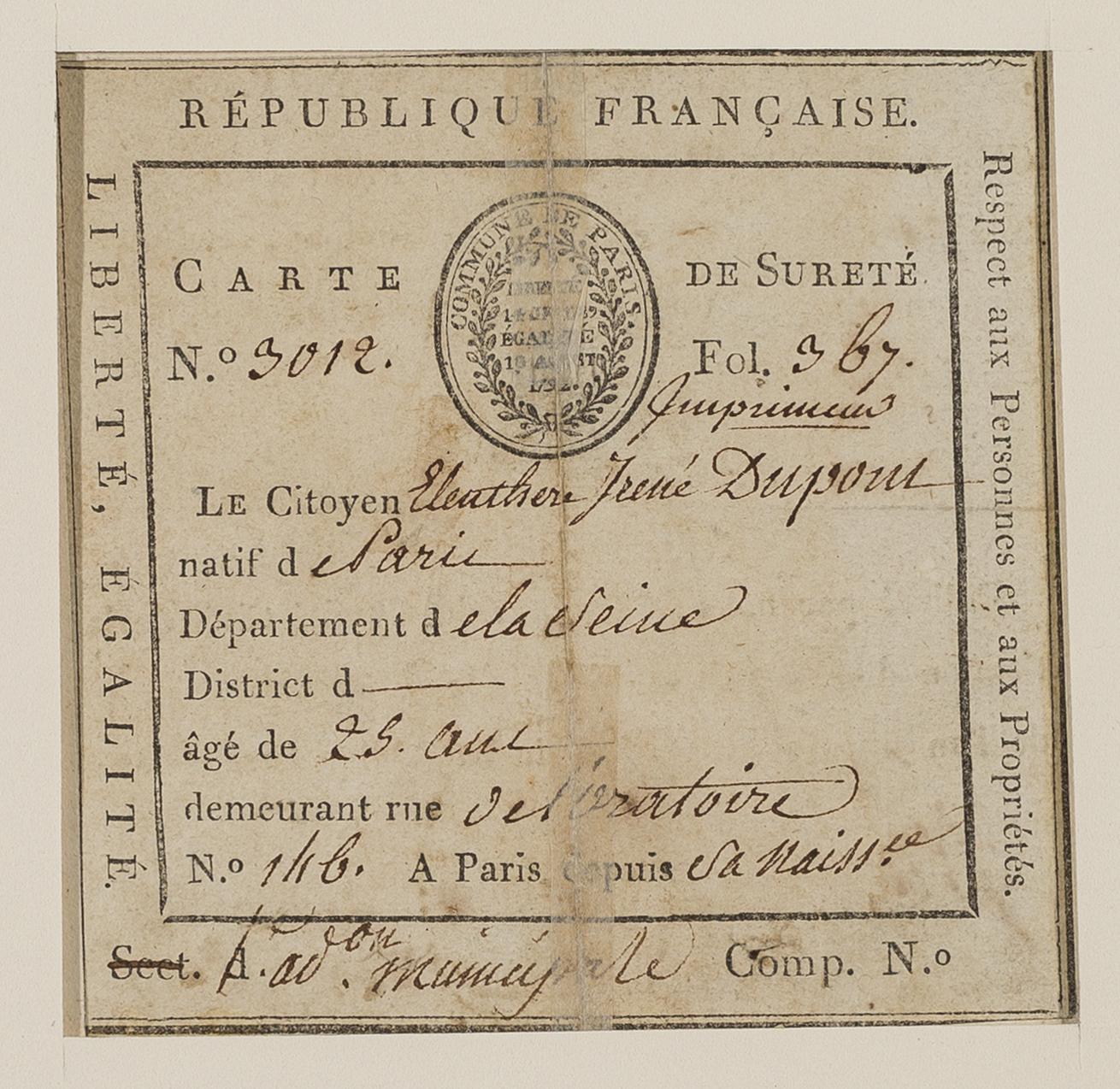 1958.3047.002 Identity card, view 1