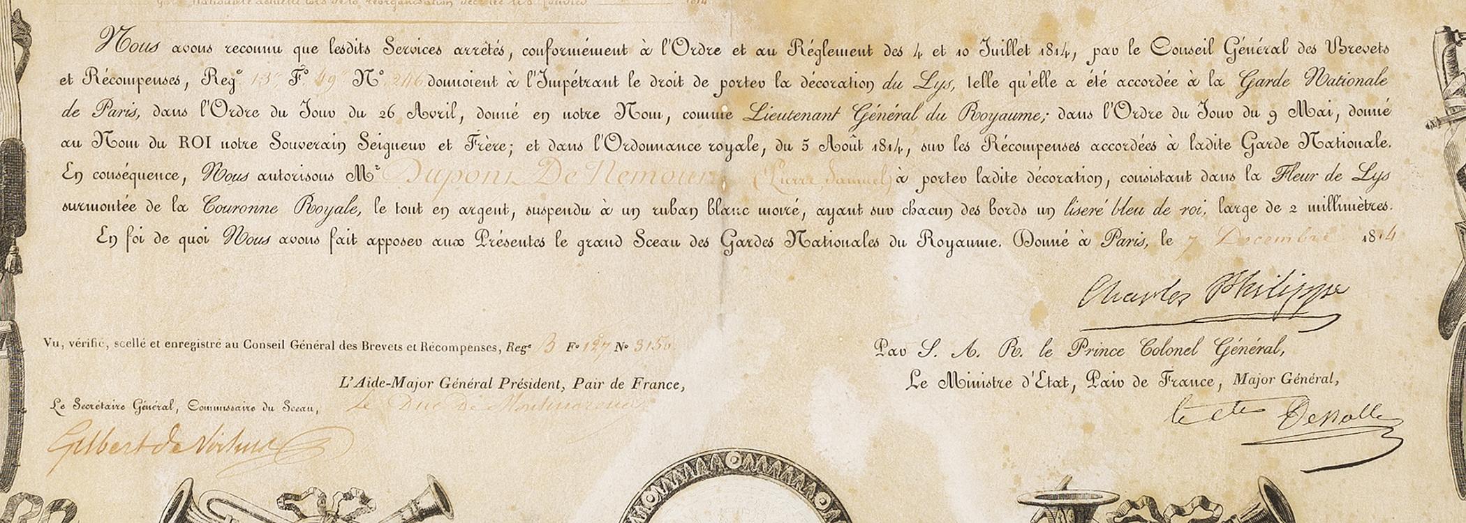 1958.3051 Certificate, detail 2