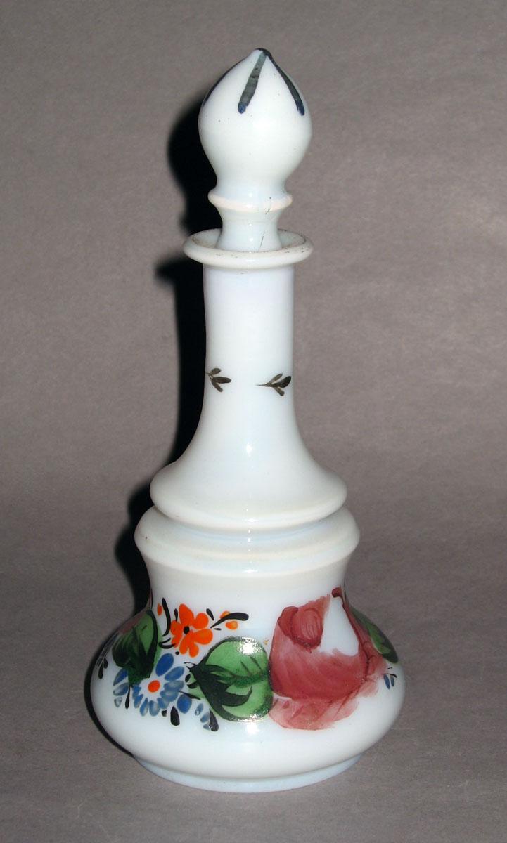 1958.3070 A, B White glass scent bottle