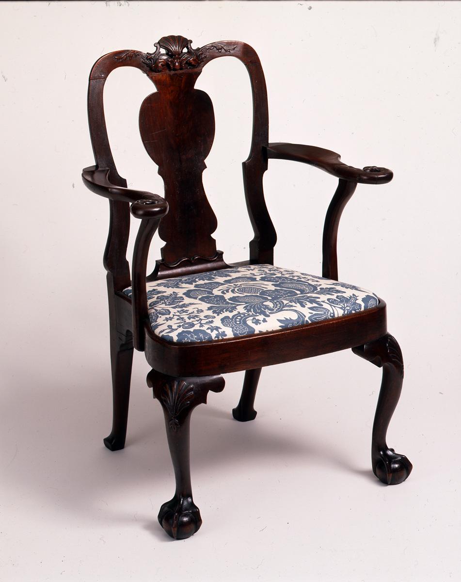 1963.0614.001 Chair, 1969.7970.003 Slip cover, view 1