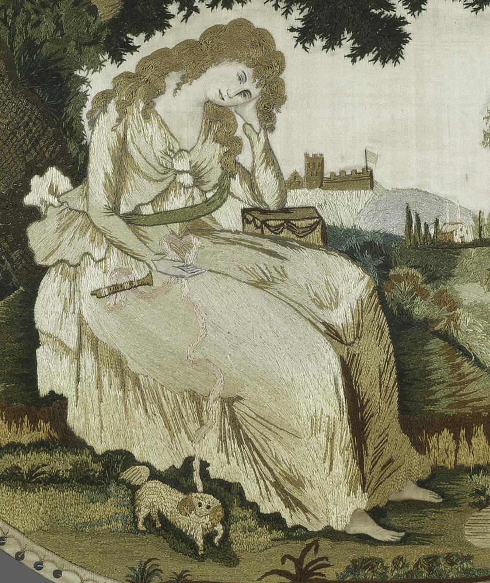 1958.3099 A Silkwork Picture, Detail