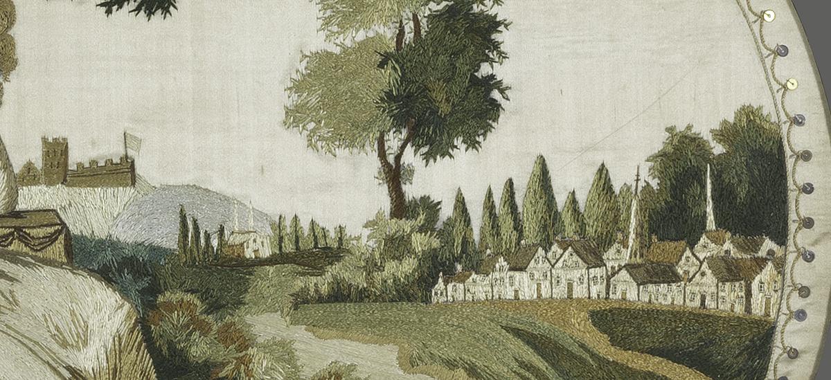 1958.3099 A Silkwork Picture, Detail 2