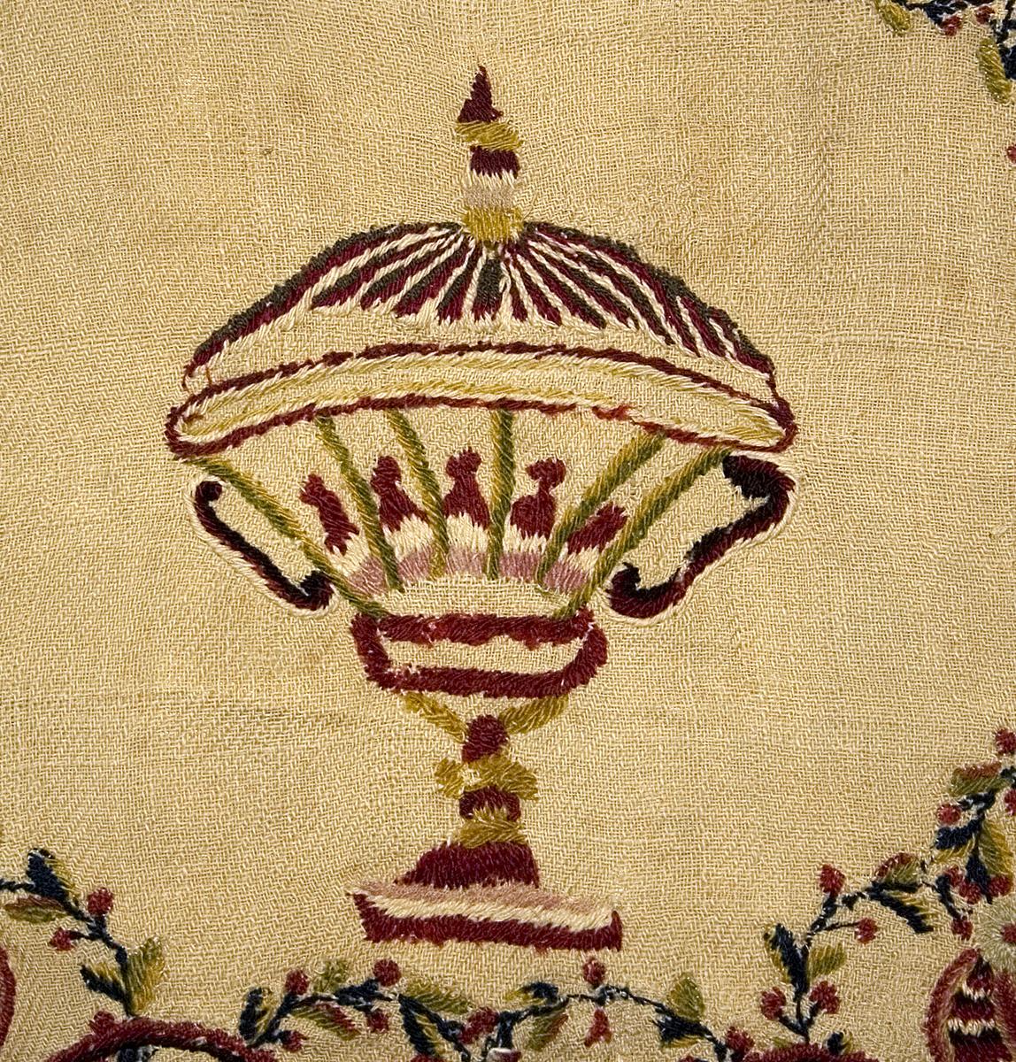 1969.8017.001 Textile, Embroidered, Ex-seat Cover, Pattern Detail